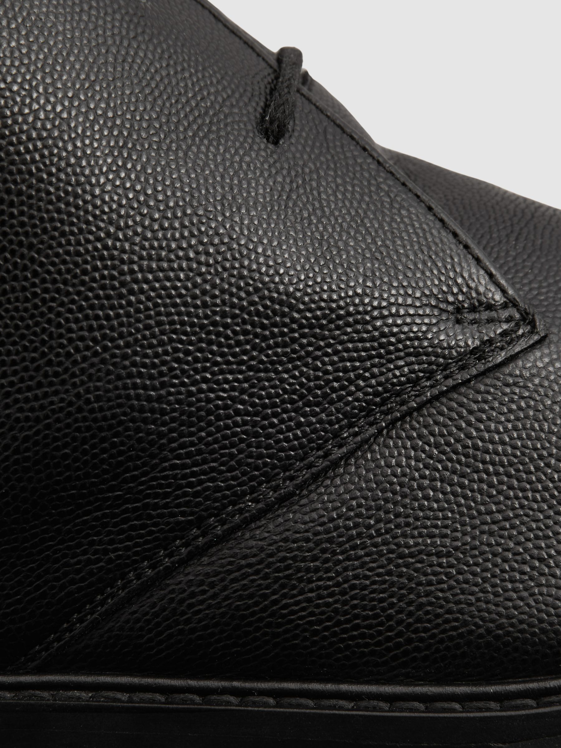 Cooper Black Grained Leather Chukka Boots - Image 5 of 6