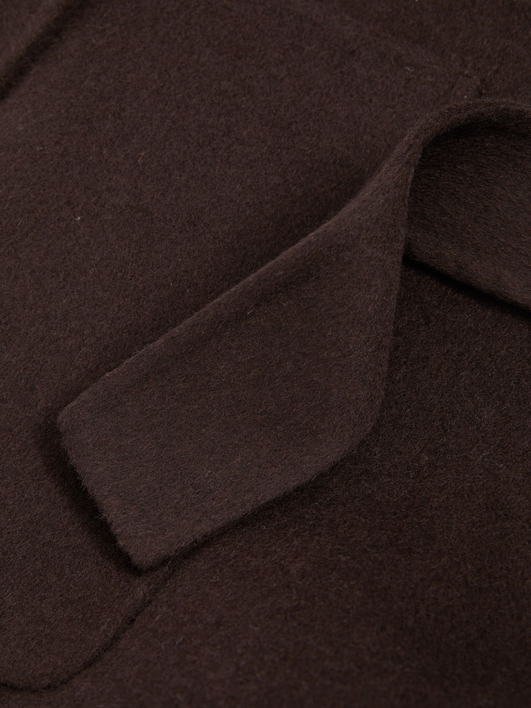 Wool Blend Double Breasted Blindseam Coat in Chocolate - Image 6 of 6