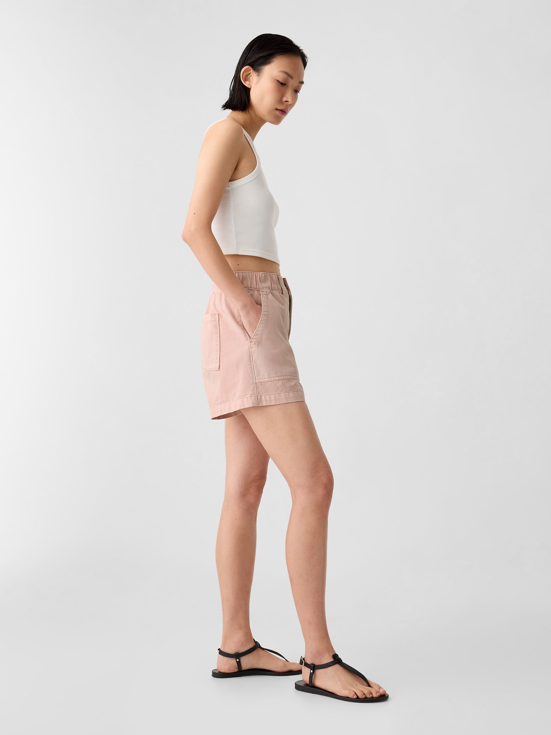 Pink High Waisted Utility Shorts - Image 5 of 5