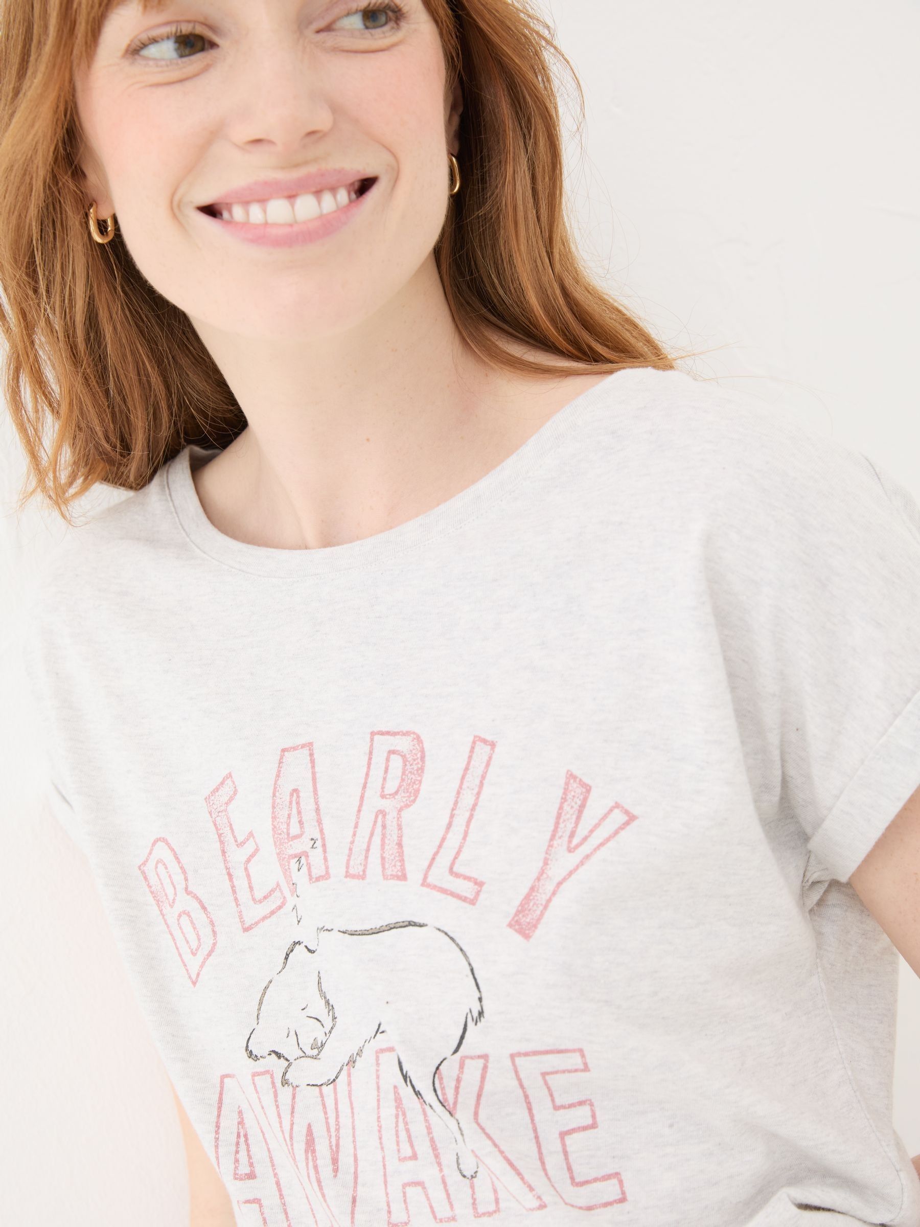 Bearly Awake Grey 100% Cotton Pyjama Top - Image 5 of 8