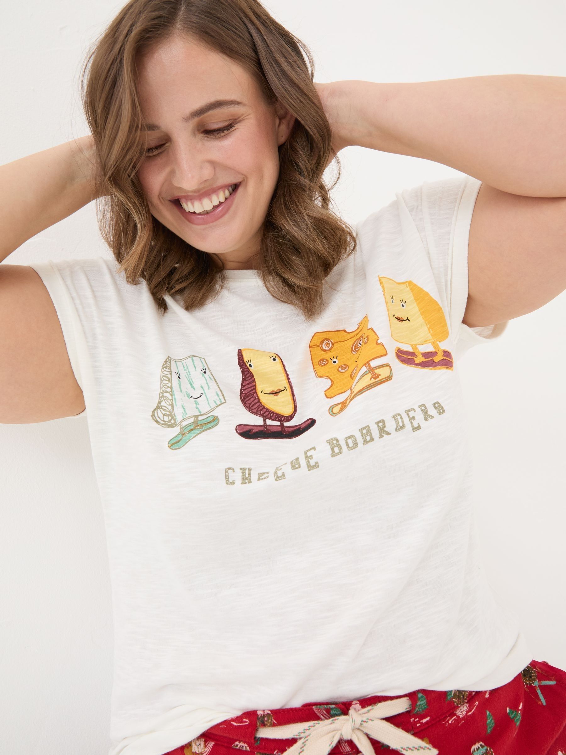 Cheese Boarders Ivory Graphic Pyjama Top - Image 3 of 7