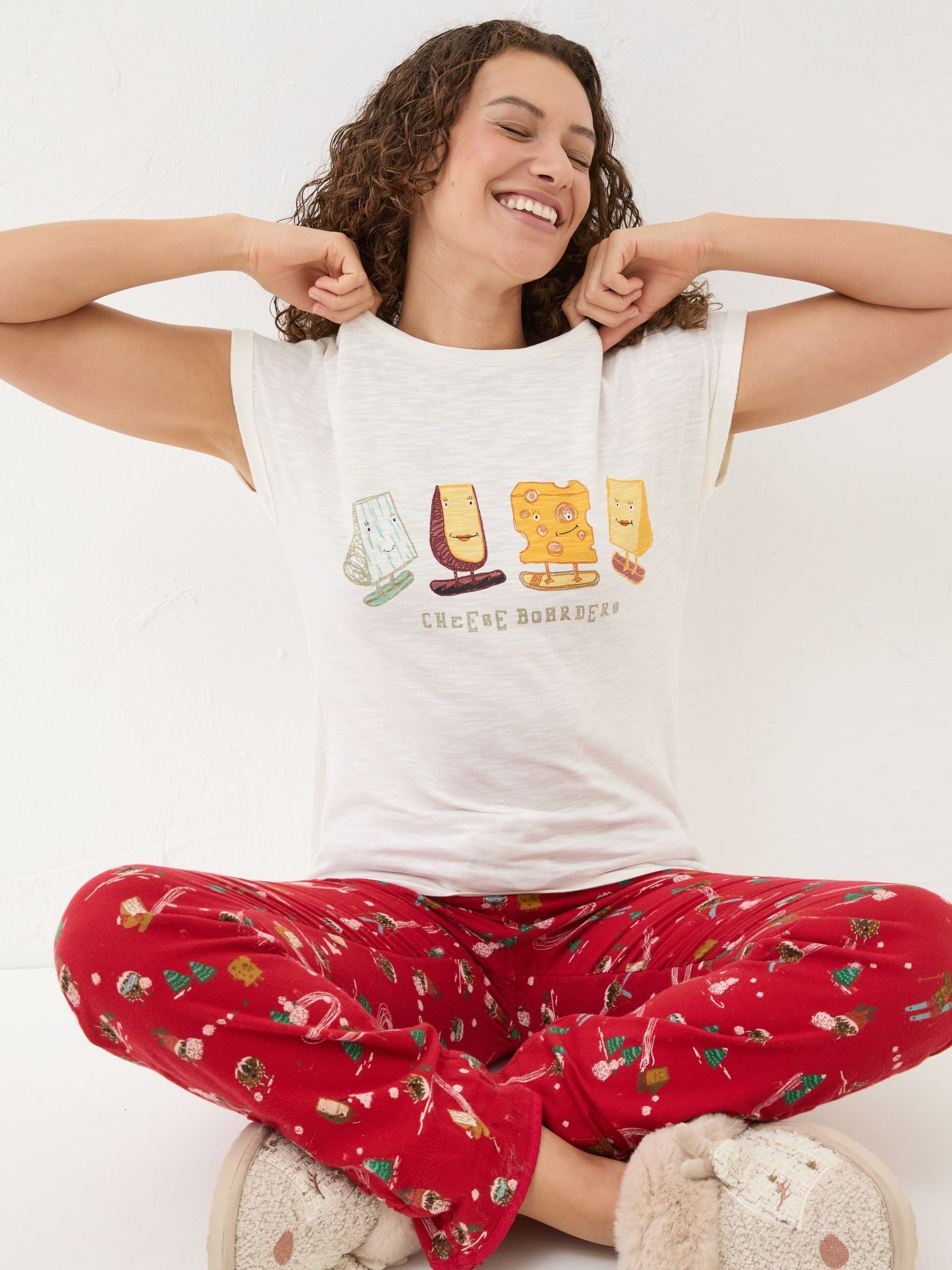 Cheese Boarders Ivory Graphic Pyjama Top - Image 4 of 7