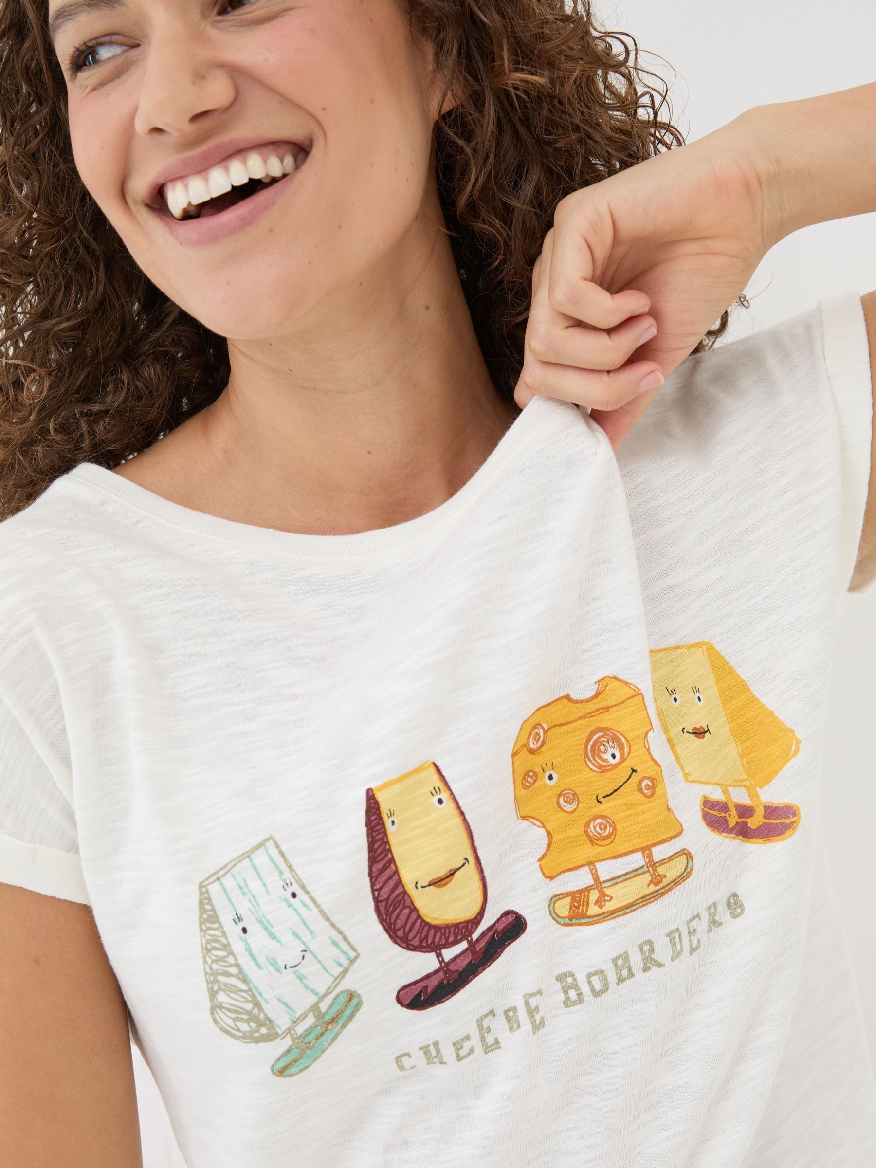 Cheese Boarders Ivory Graphic Pyjama Top - Image 5 of 7