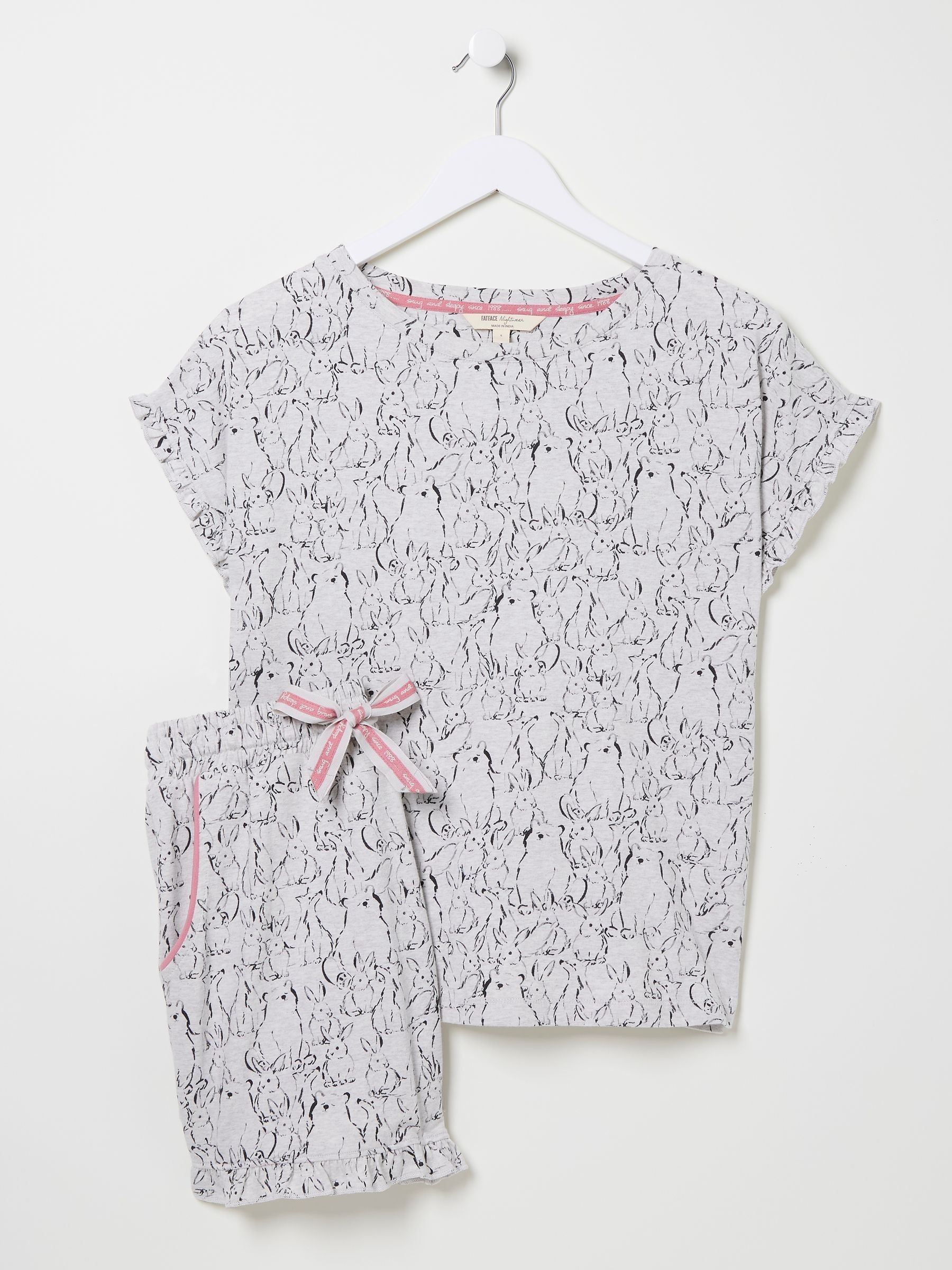 Grey Pyjama Shorts Set Grey Rabbit - Image 5 of 7