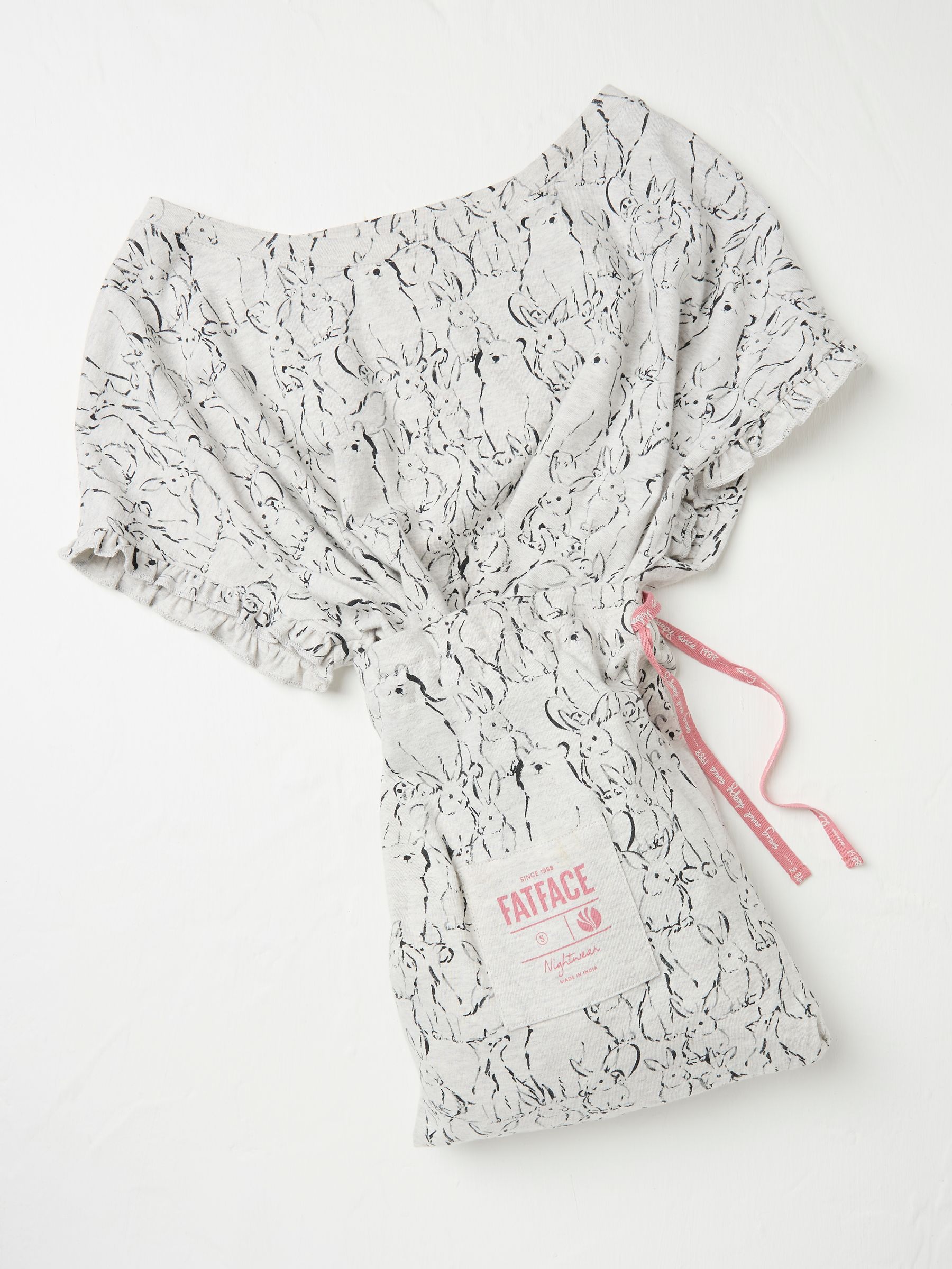 Grey Pyjama Shorts Set Grey Rabbit - Image 6 of 7