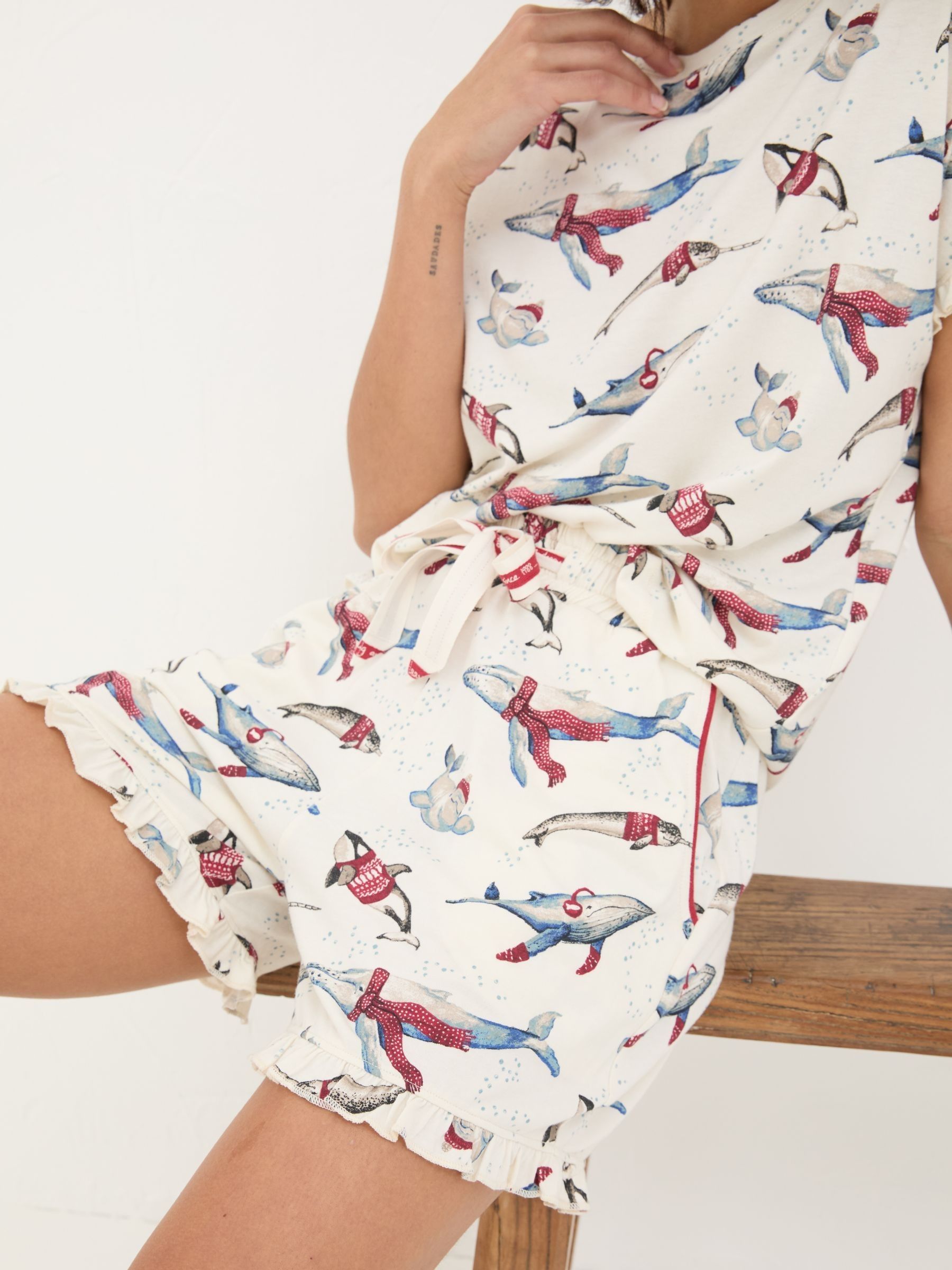Shelter Ivory Shelter Pyjama Shorts Set Wilson Whale - Image 6 of 11