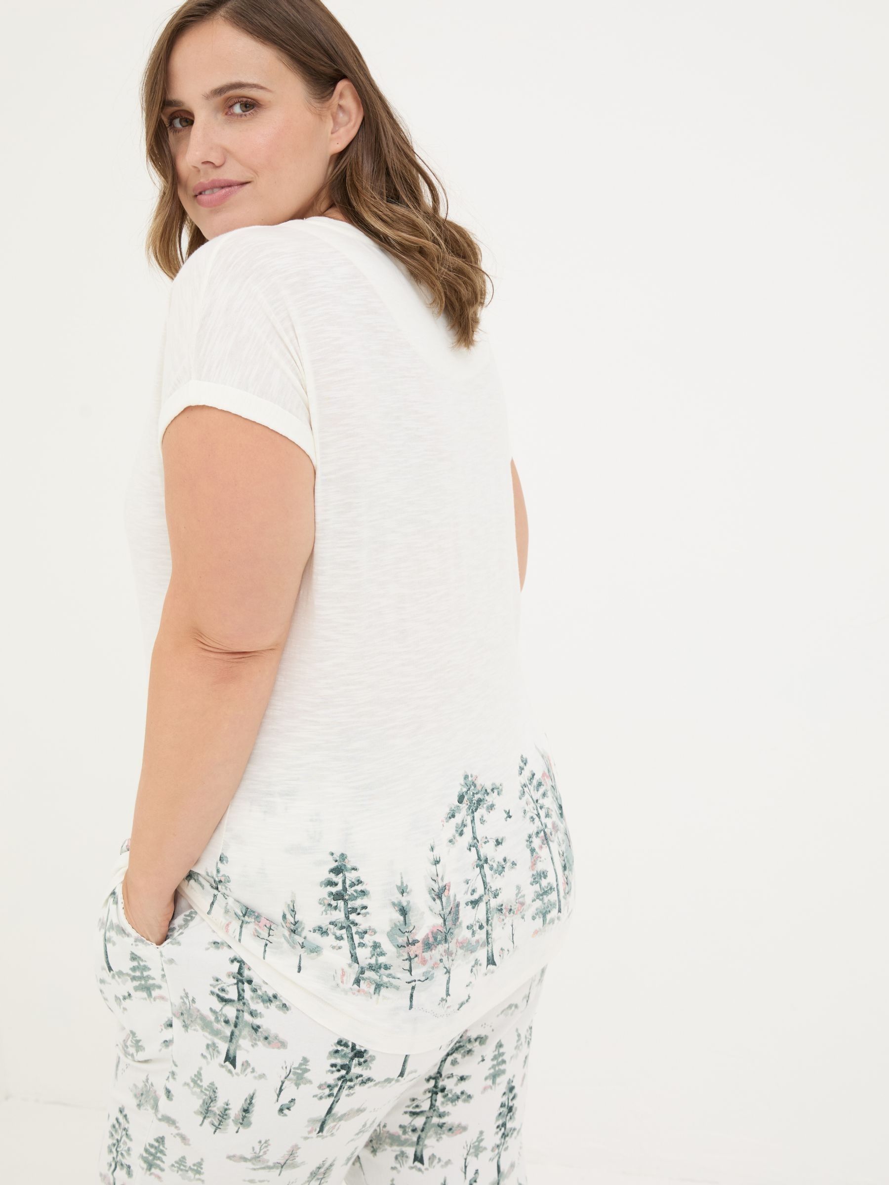 Ivory Christmas Trees Pyjama Top - Image 6 of 8