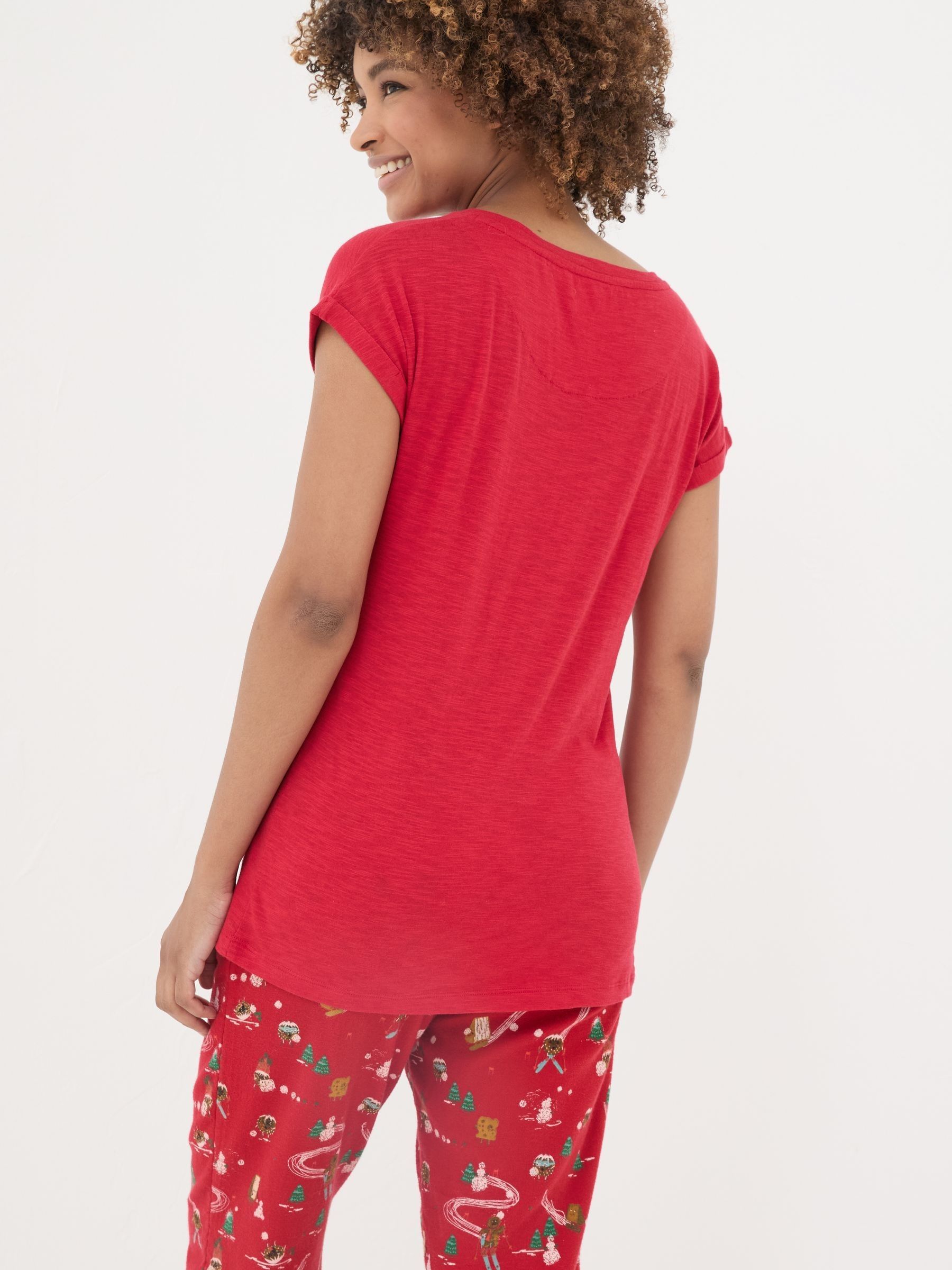 Christmas Pudding Red Pyjama Top - Image 2 of 5