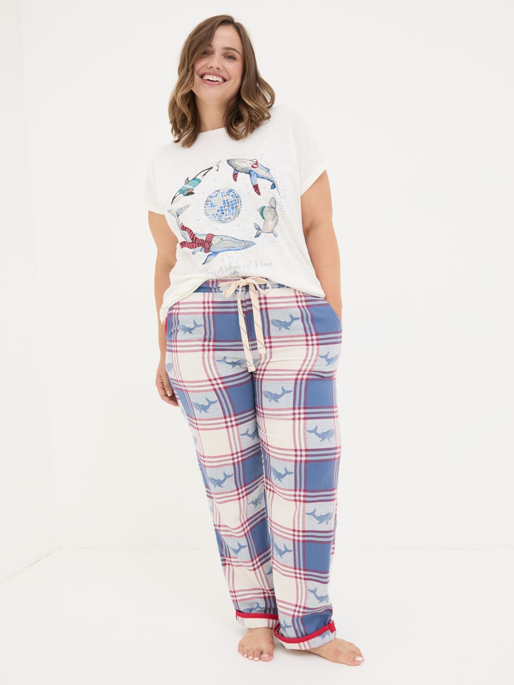 Shelter Eva Blue Check Pyjama Bottoms - Image 1 of 4