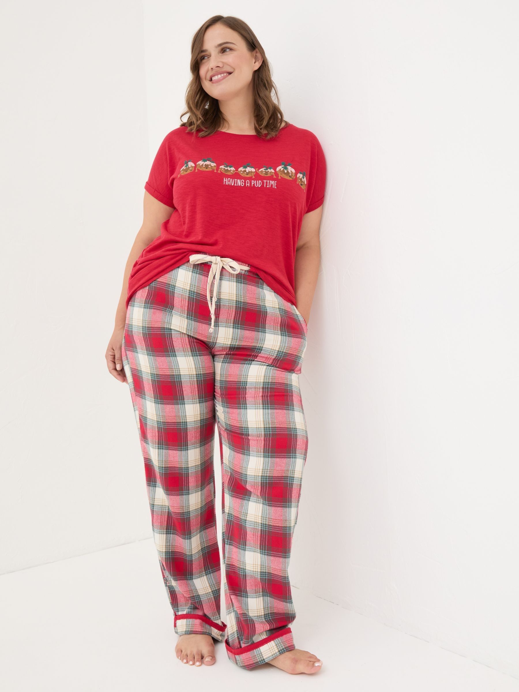 Eva Red Check Pyjama Bottoms - Image 6 of 8
