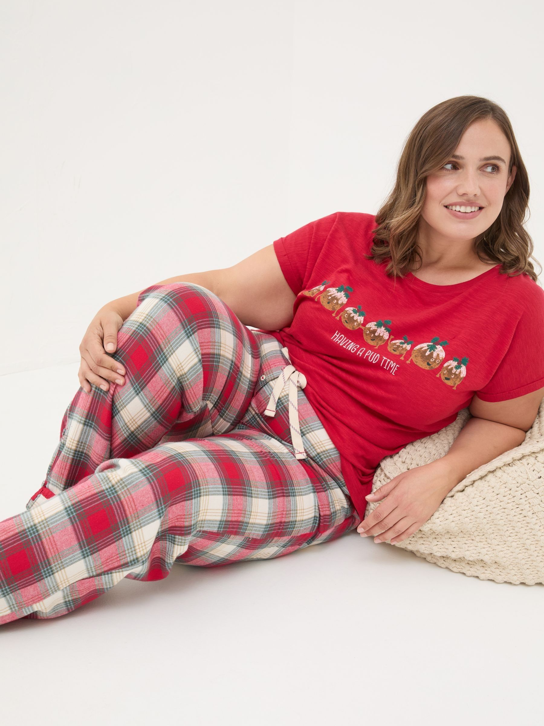 Eva Red Check Pyjama Bottoms - Image 8 of 8