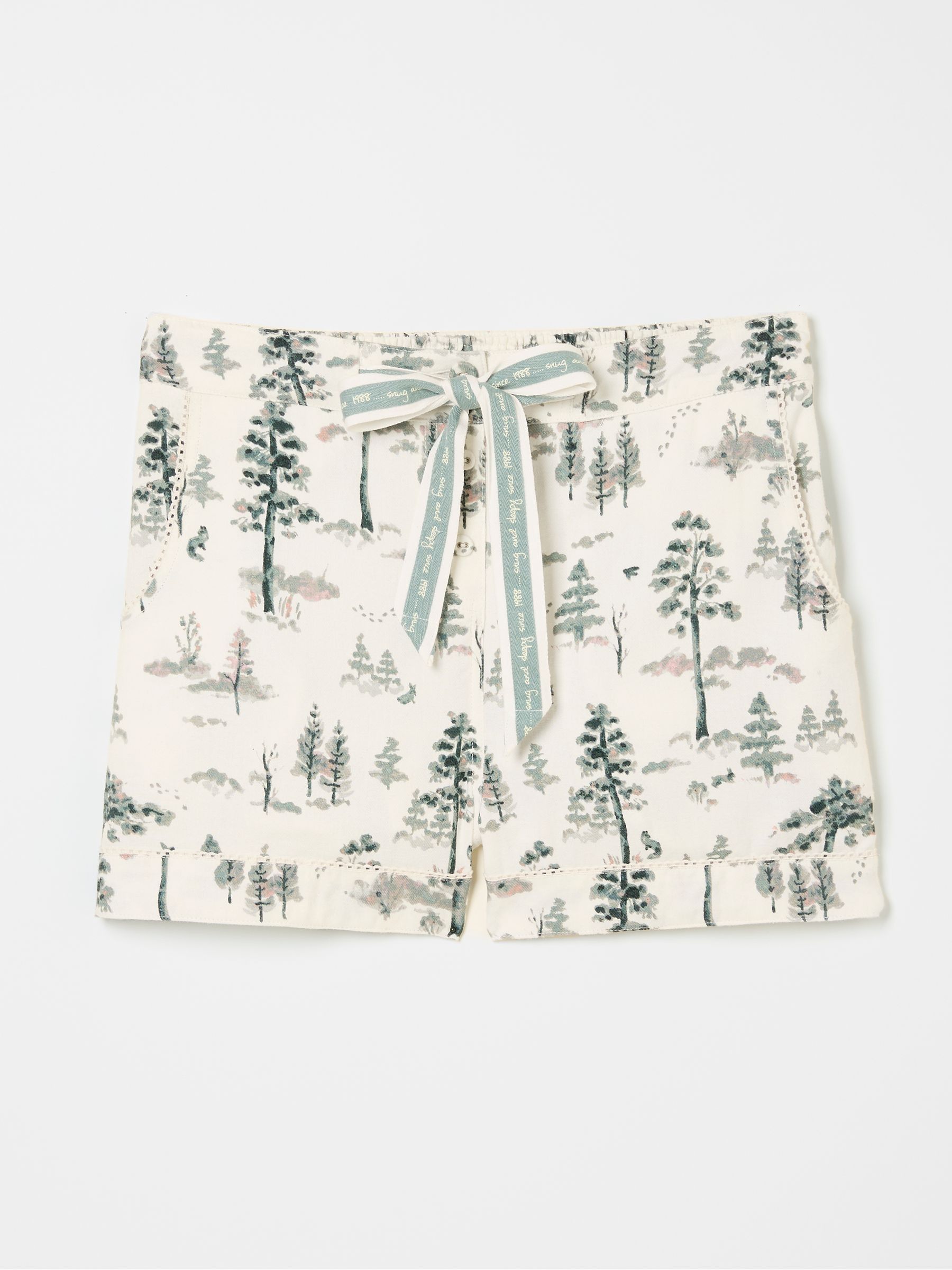 Ivory Christmas Trees 100% Cotton Pyjama Shorts - Image 5 of 5 Ivory Christmas Trees 100% Cotton Pyjama Shorts - Image 5 of 5