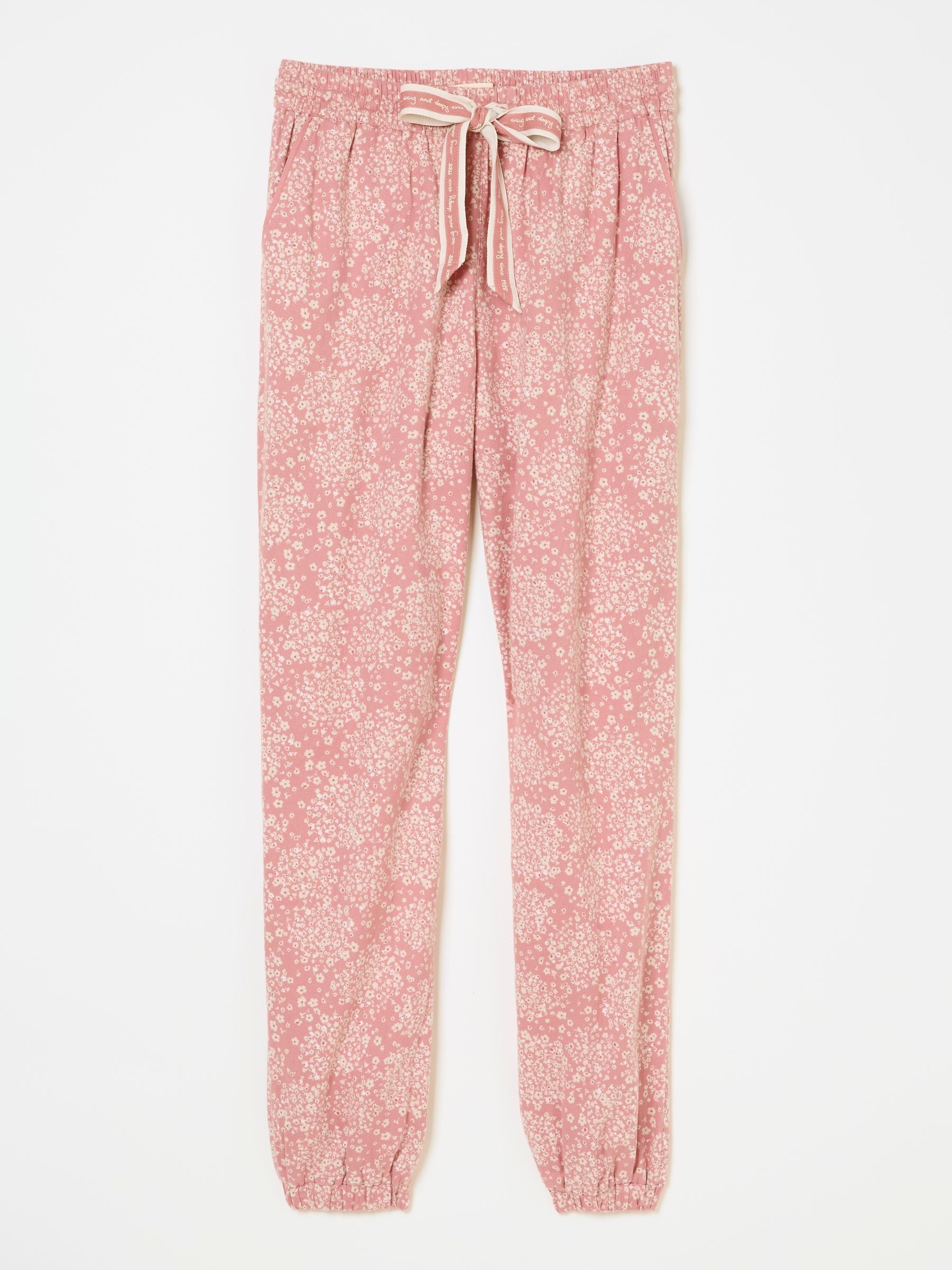 Cora Pink Floral 100% Cotton Pyjama Bottoms - Image 8 of 8