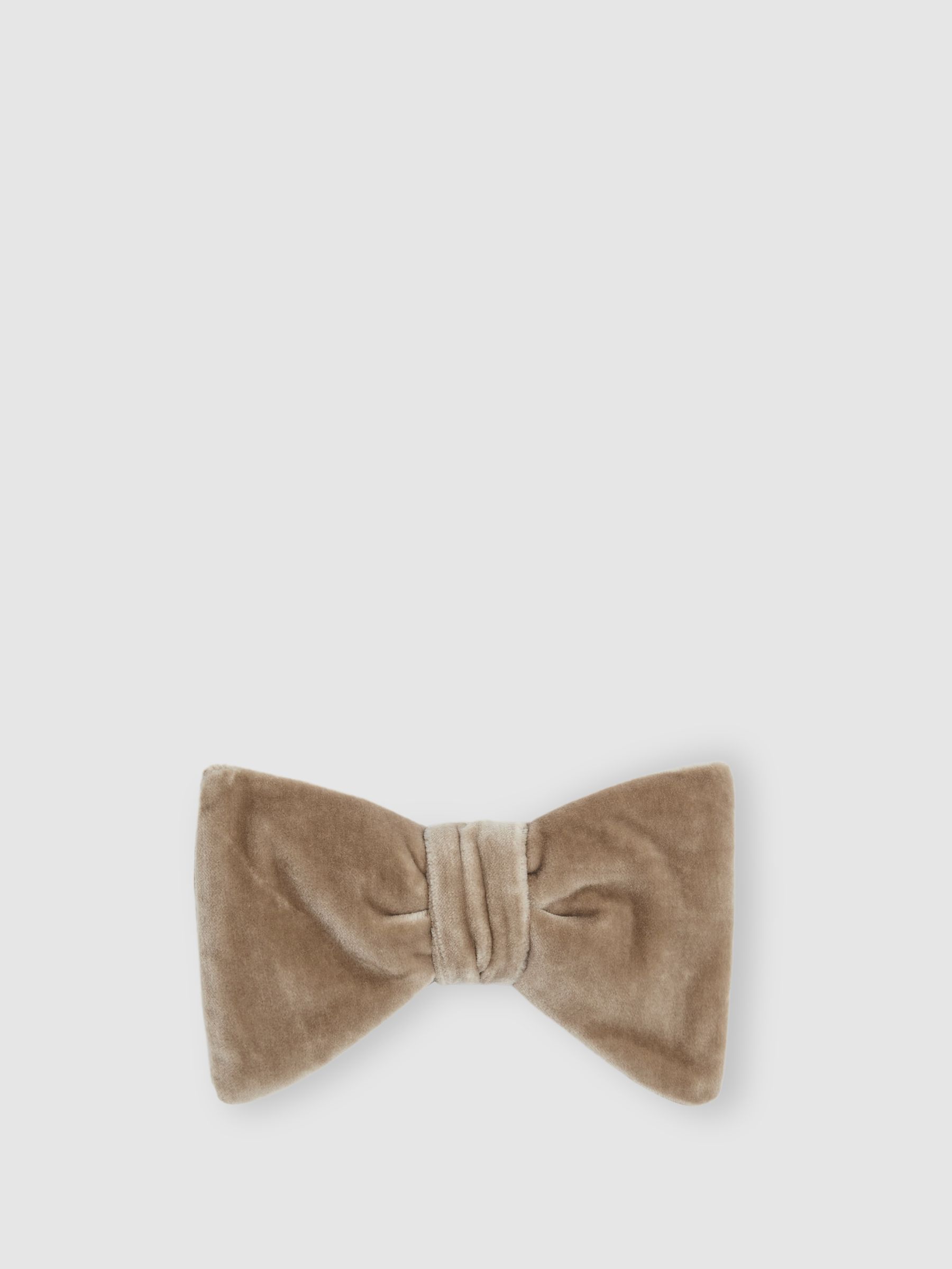 Velvet Bow Tie in Taupe Brown - Image 1 of 4