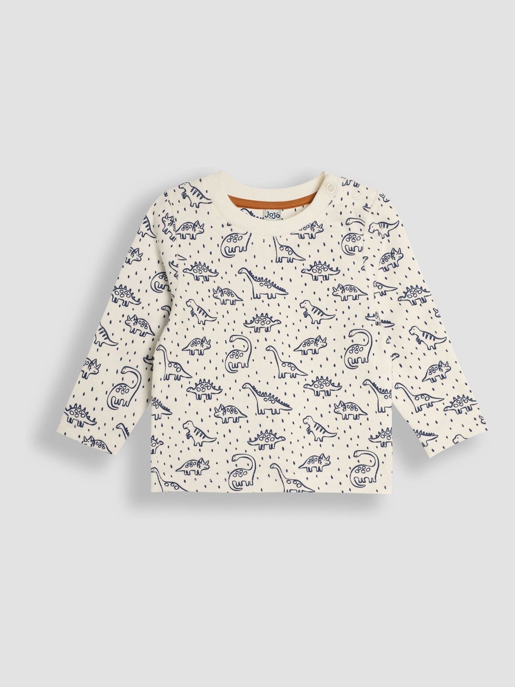 Tan Dino Texture Dungarees & Top Set - Image 4 of 6