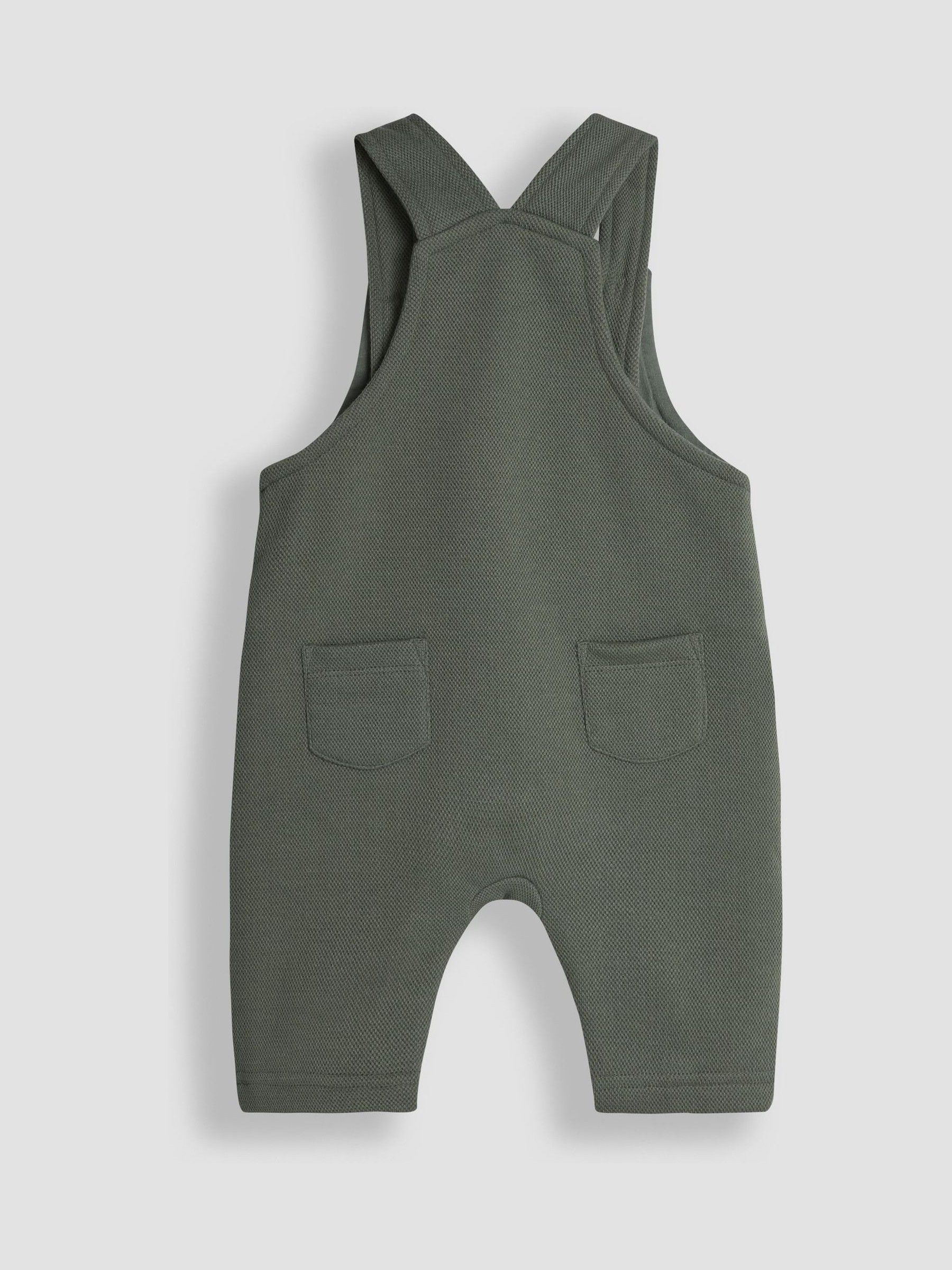 Khaki Tractor Appliqué Texture Dungarees & Top Set - Image 3 of 6