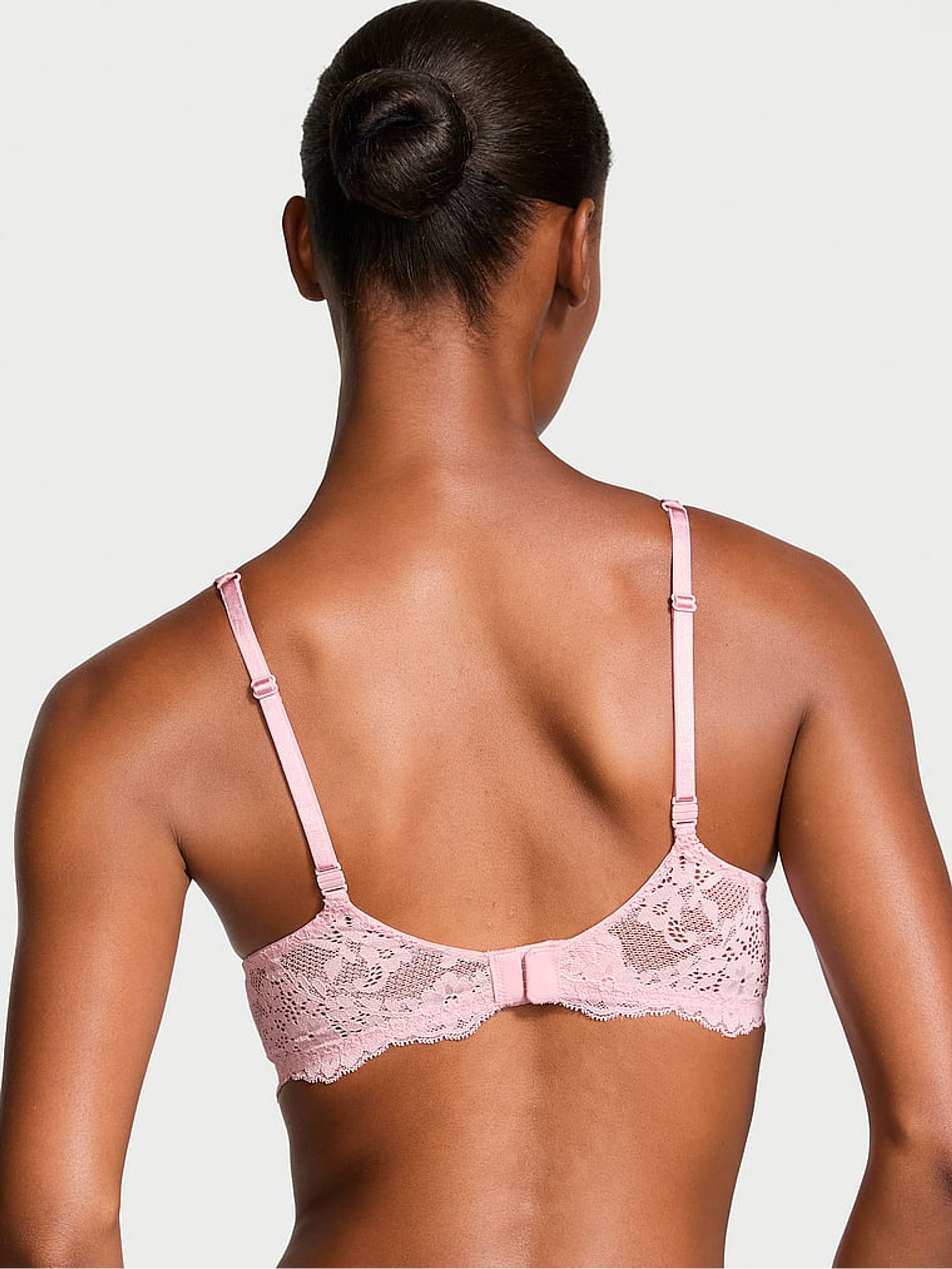 Chalk Rose Pink Unlined Balcony Twinkle Strap Bra - Image 2 of 3