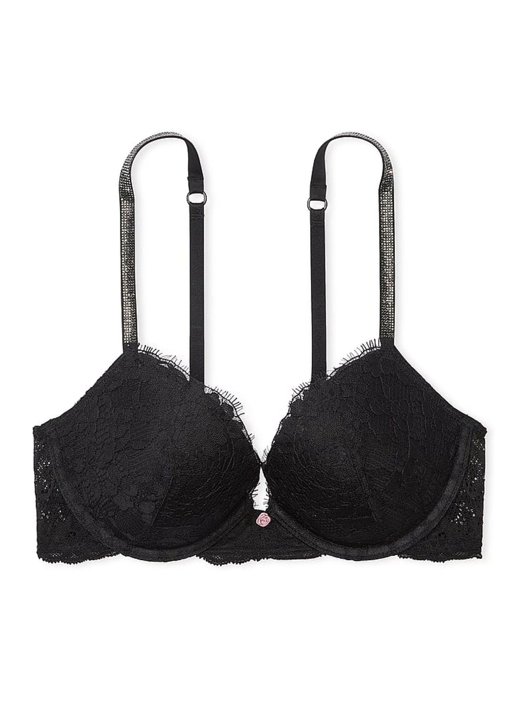 Black Push Up Twinkle Strap Bra - Image 3 of 3