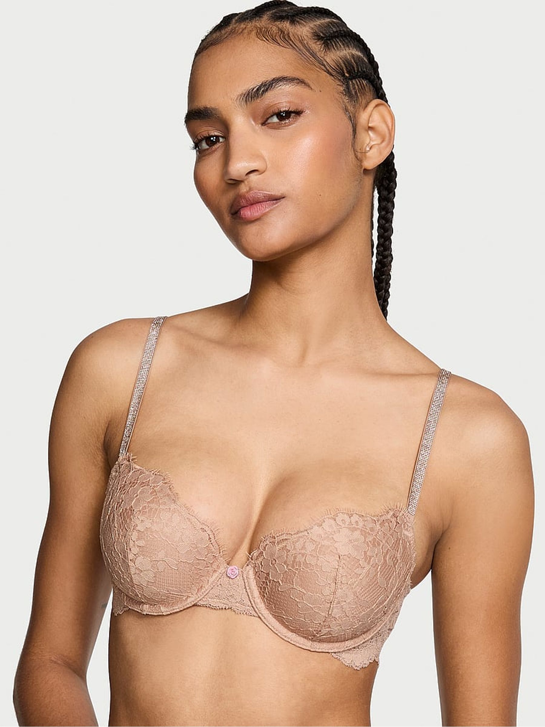 Praline Nude Lightly Lined Demi Twinkle Strap Bra - Image 1 of 4