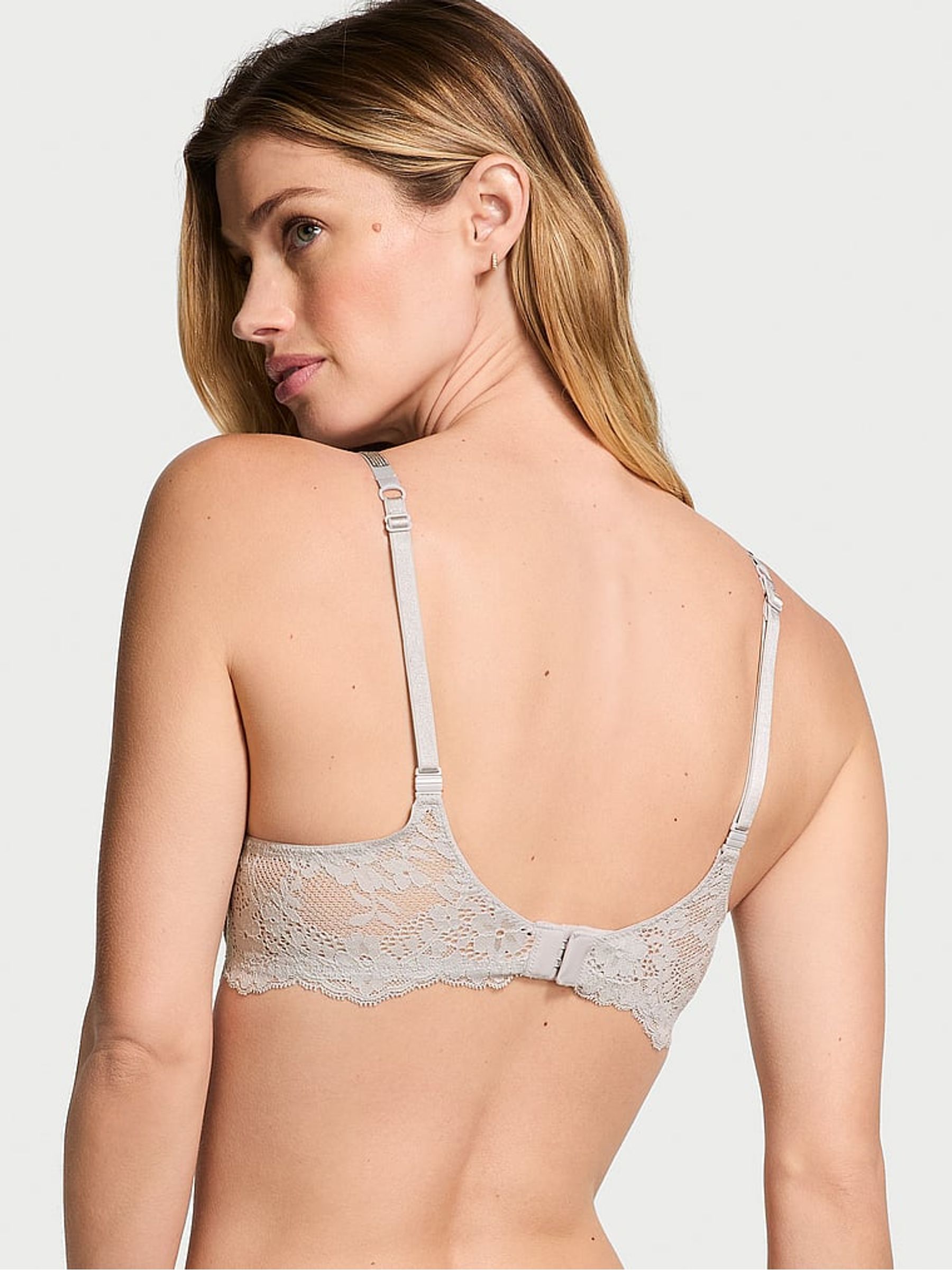 Silver Pearl Grey Push Up Twinkle Strap Bra - Image 2 of 3