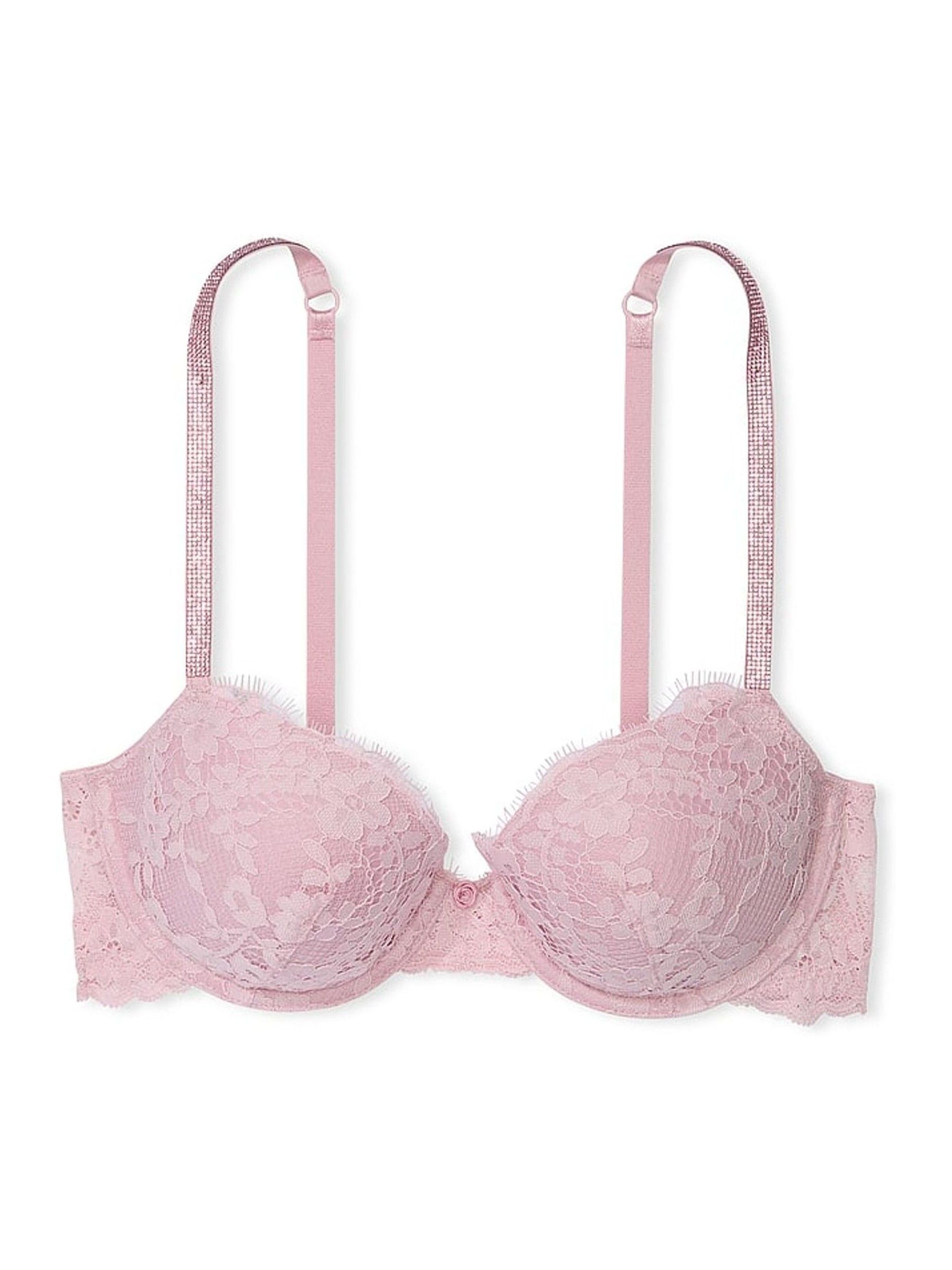 Chalk Rose Pink Lightly Lined Demi Twinkle Strap Bra - Image 1 of 4