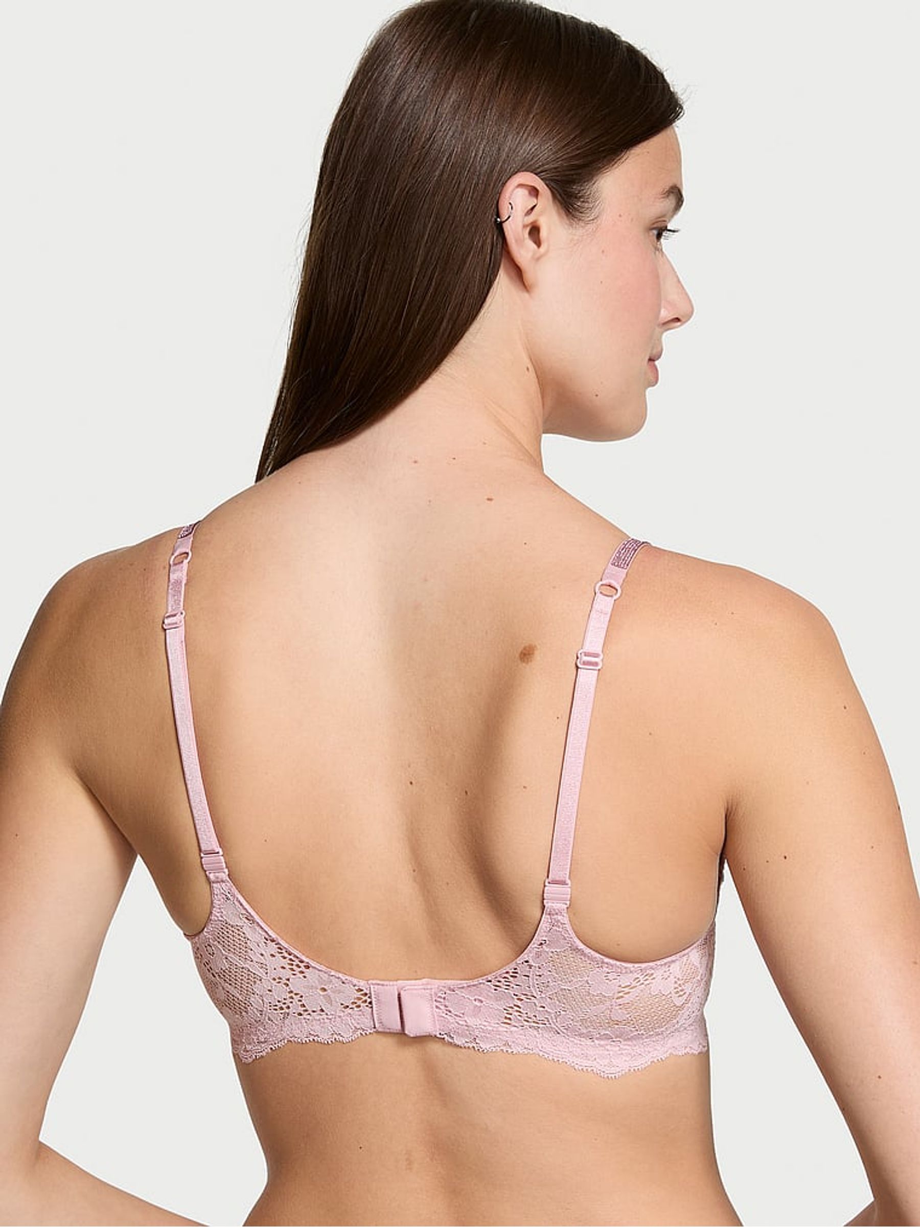 Chalk Rose Pink Push Up Twinkle Strap Bra - Image 2 of 3