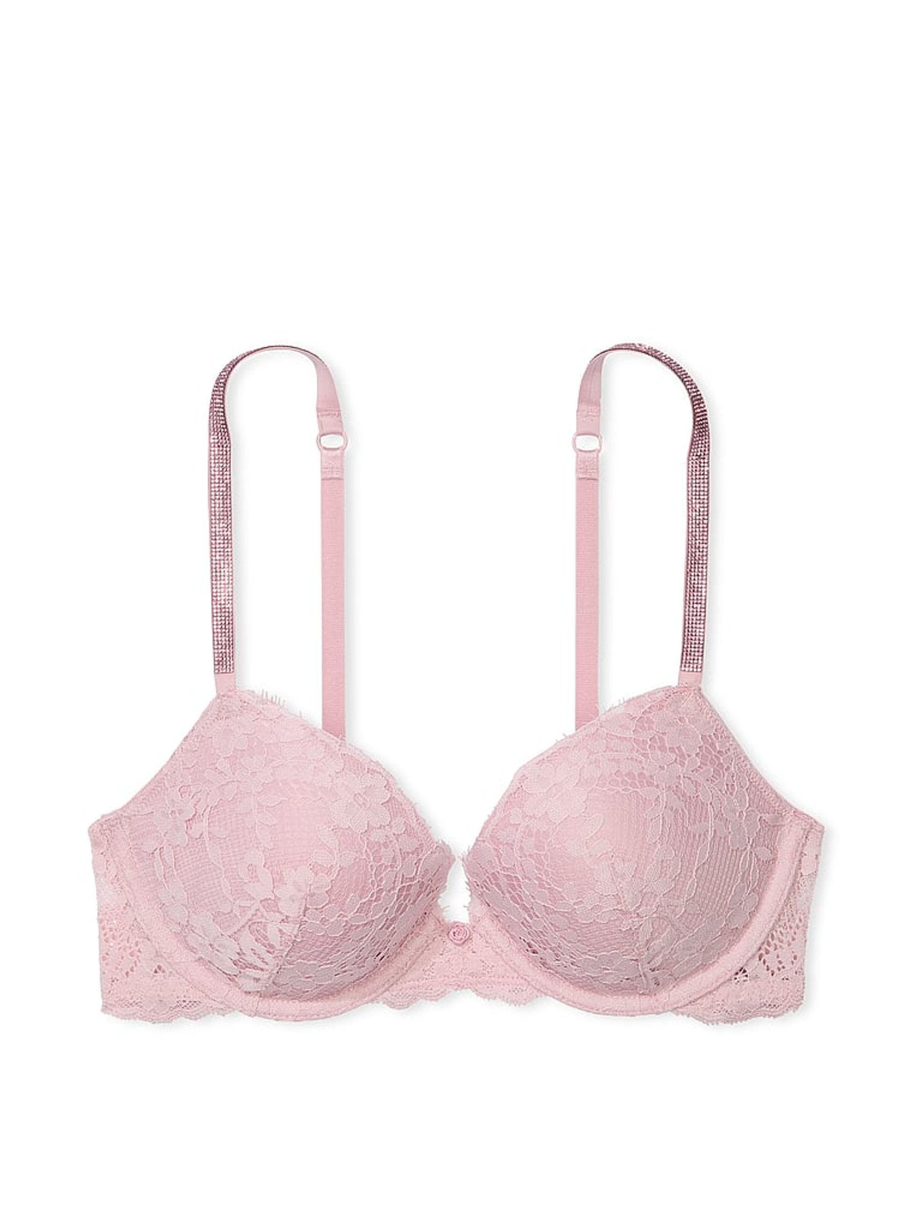 Chalk Rose Pink Push Up Twinkle Strap Bra - Image 3 of 3