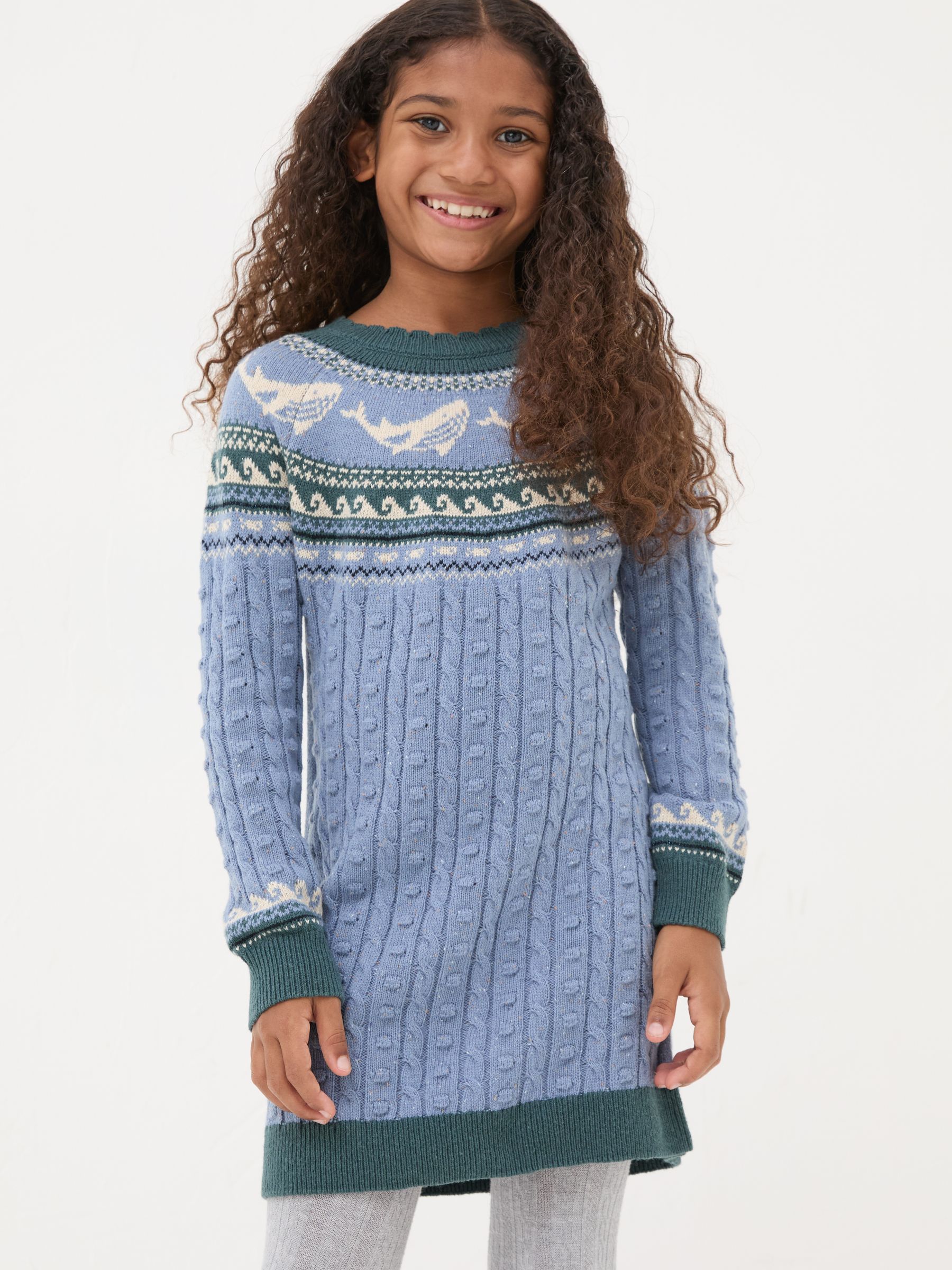 Light Blue Shelter Fairisle Pattern Dress - Image 2 of 6 Light Blue Shelter Fairisle Pattern Dress - Image 2 of 6