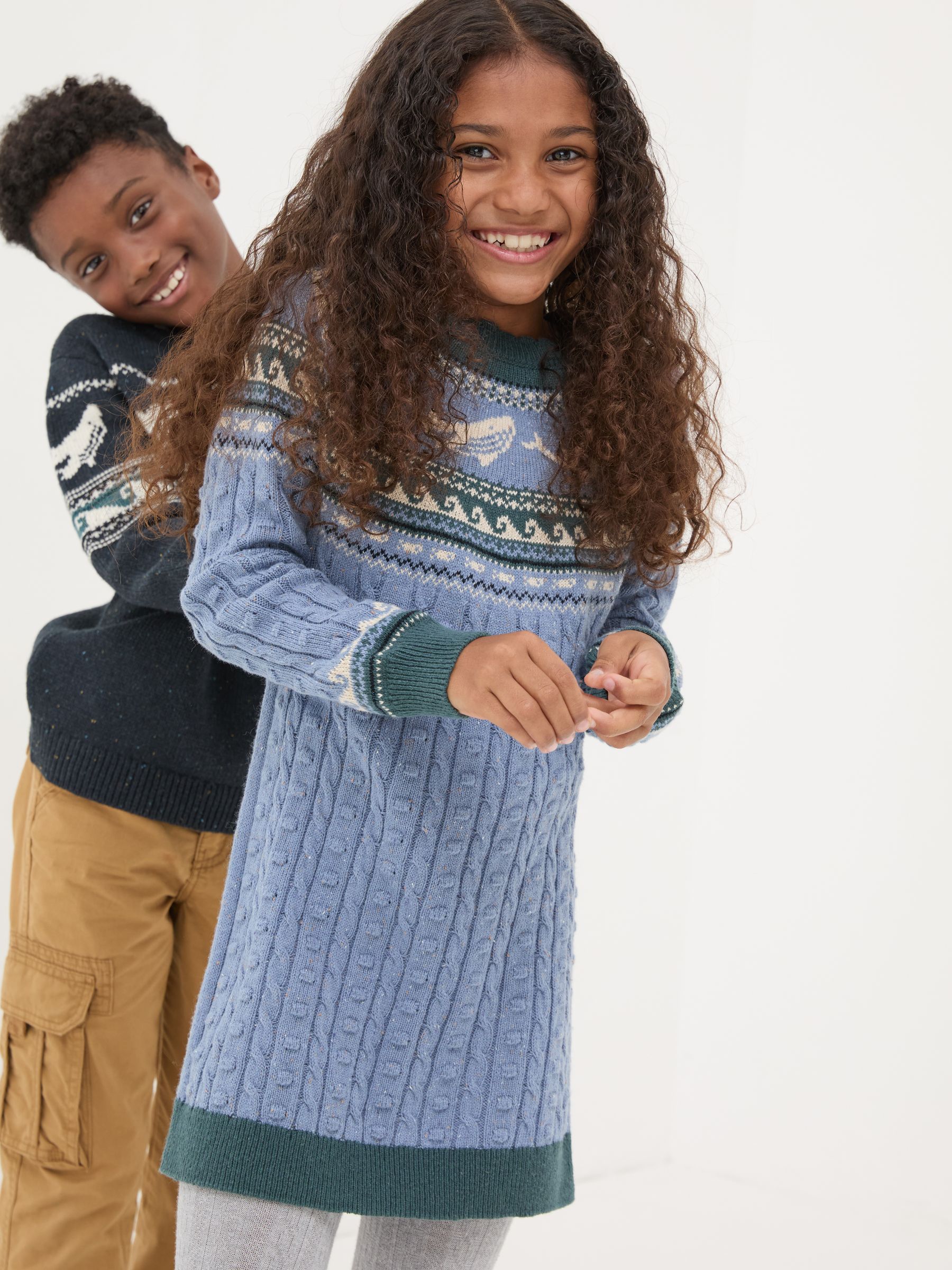 Light Blue Shelter Fairisle Pattern Dress - Image 4 of 6