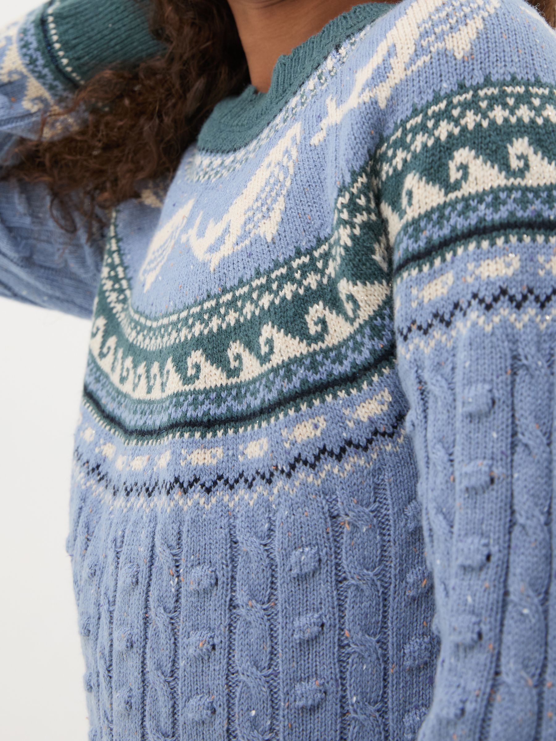 Light Blue Shelter Fairisle Pattern Dress - Image 5 of 6