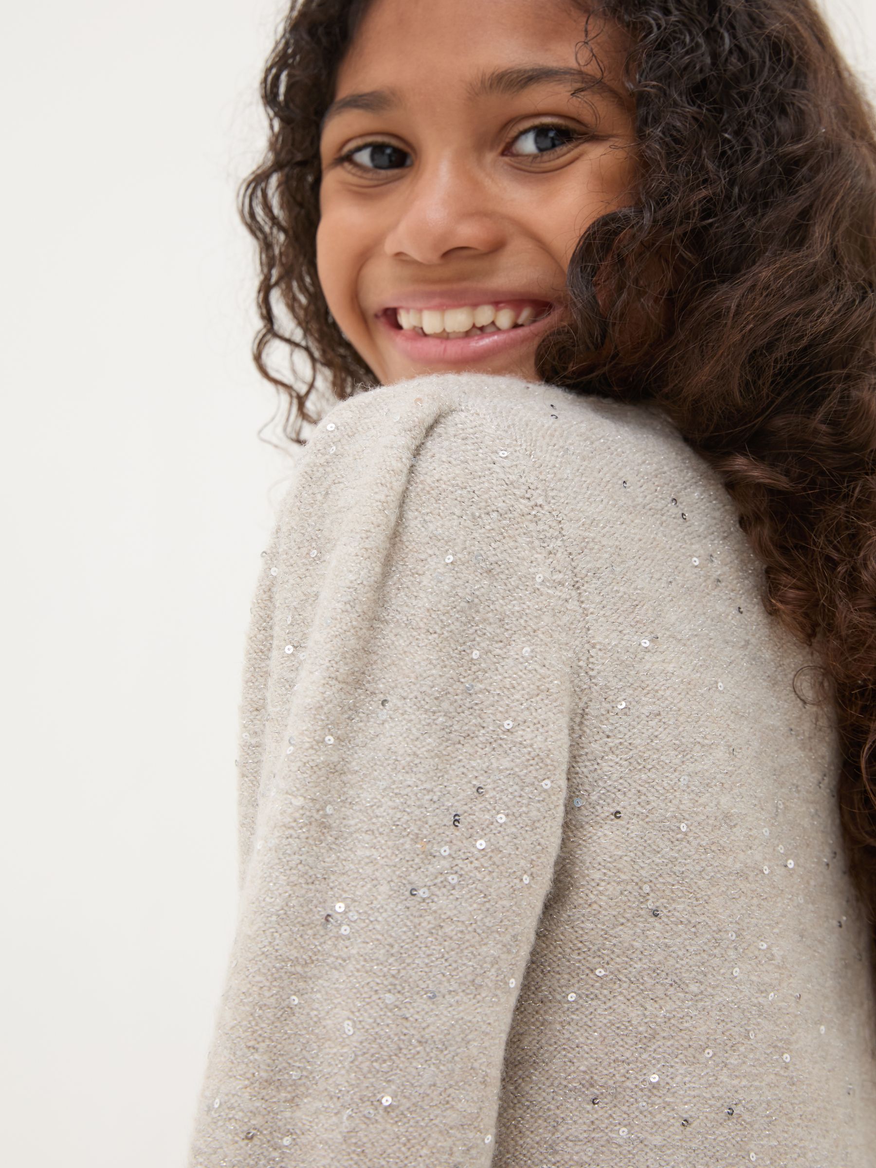 fat face knitted dress Oatmeal Sequin Knitted Dress