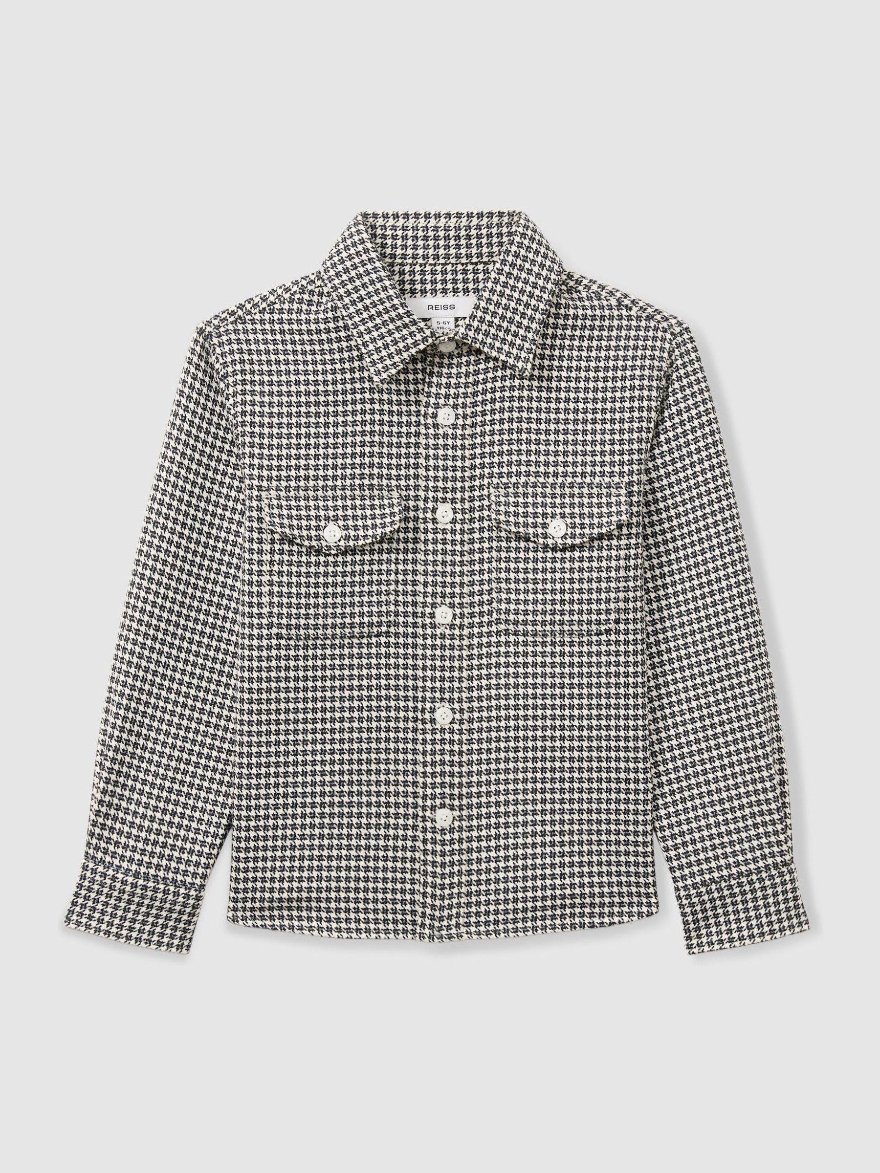 Dogtooth-Twill Overshirt in Blue - Image 2 of 4