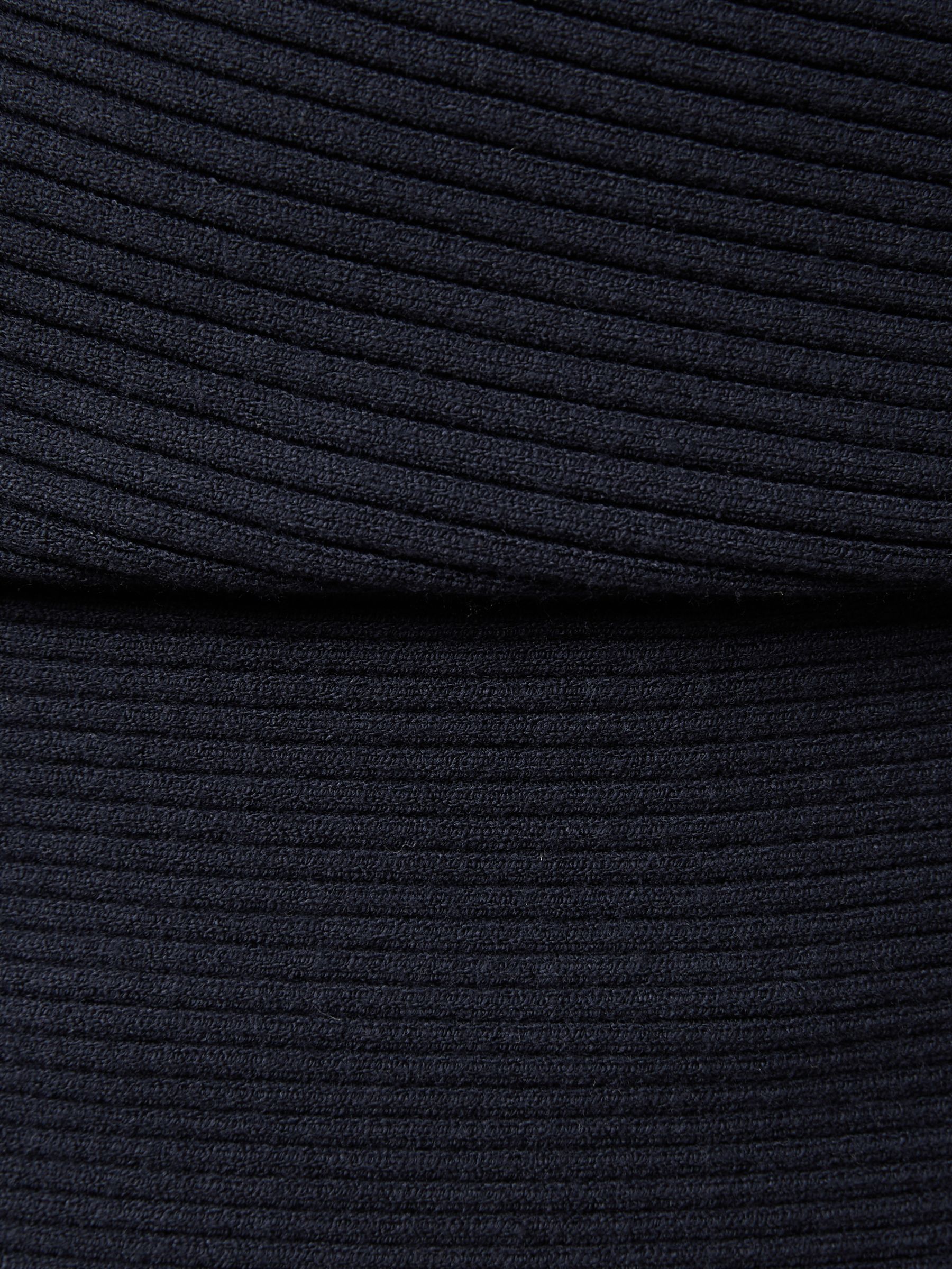 Asymmetric Draped Knitted Jumper in Navy - Image 5 of 5