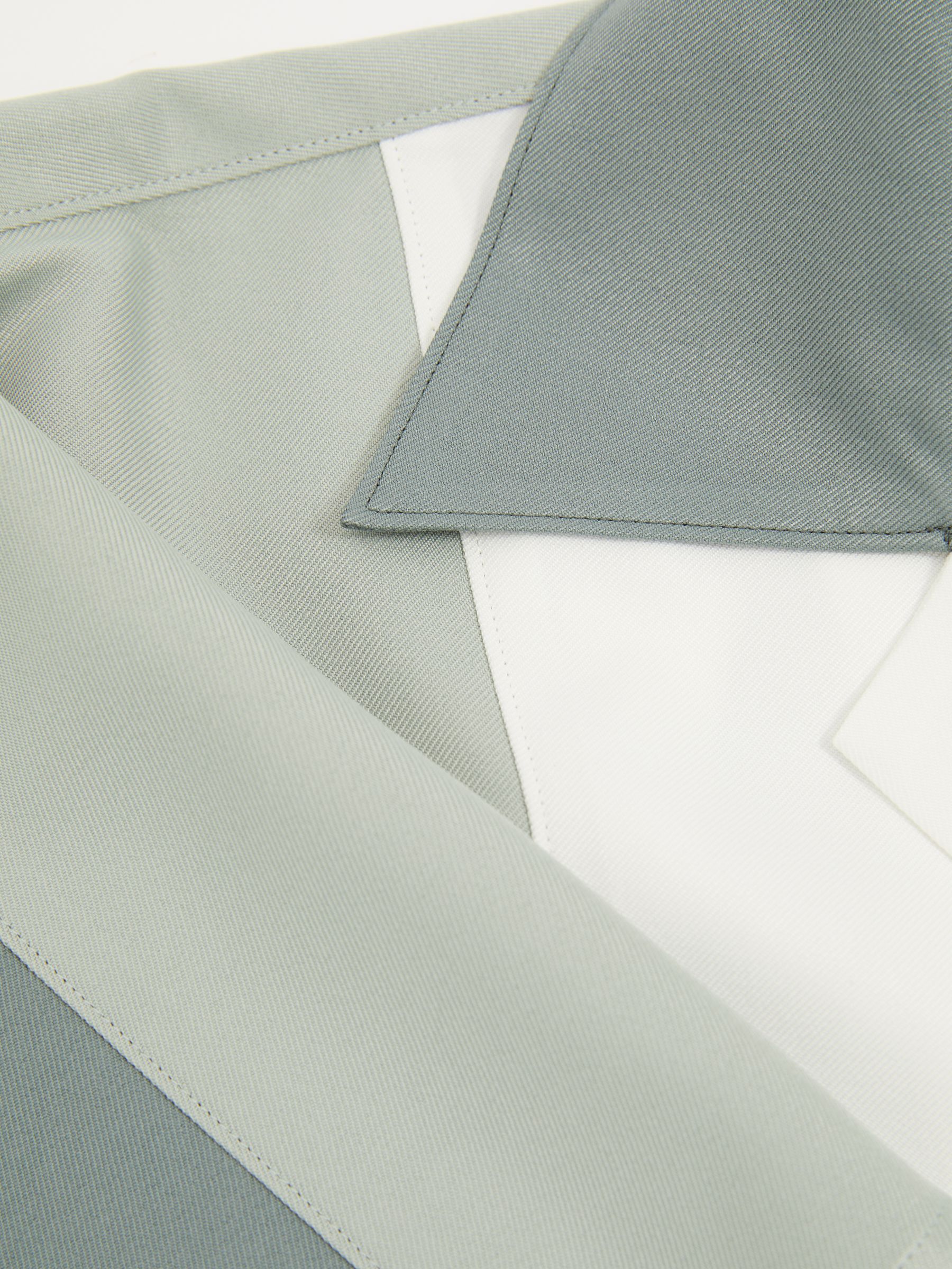 Colourblock Cuban Collar Shirt in Green Multi - Image 6 of 6