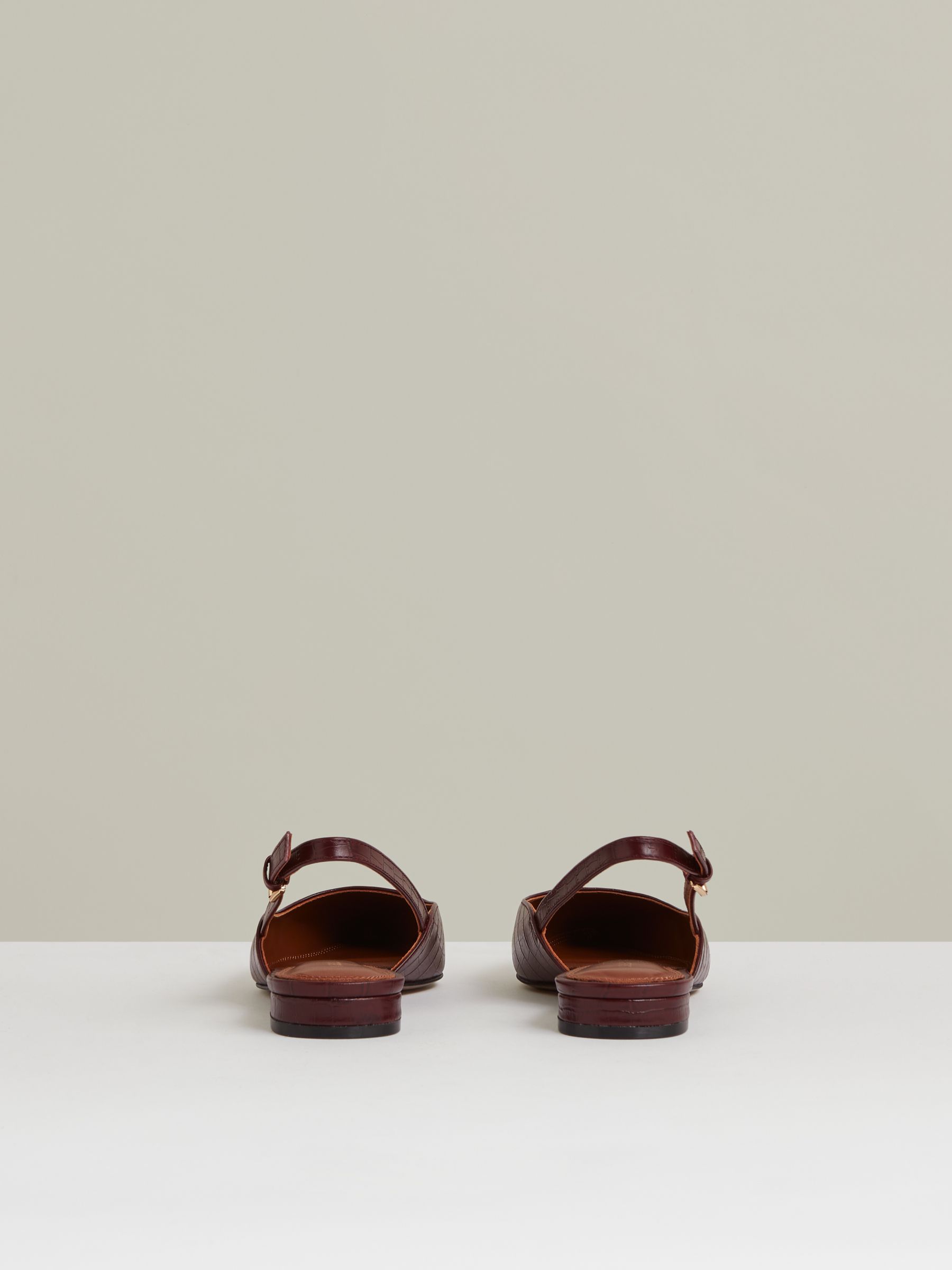 Leather Slingback Ballet Flats in Oxblood - image 3