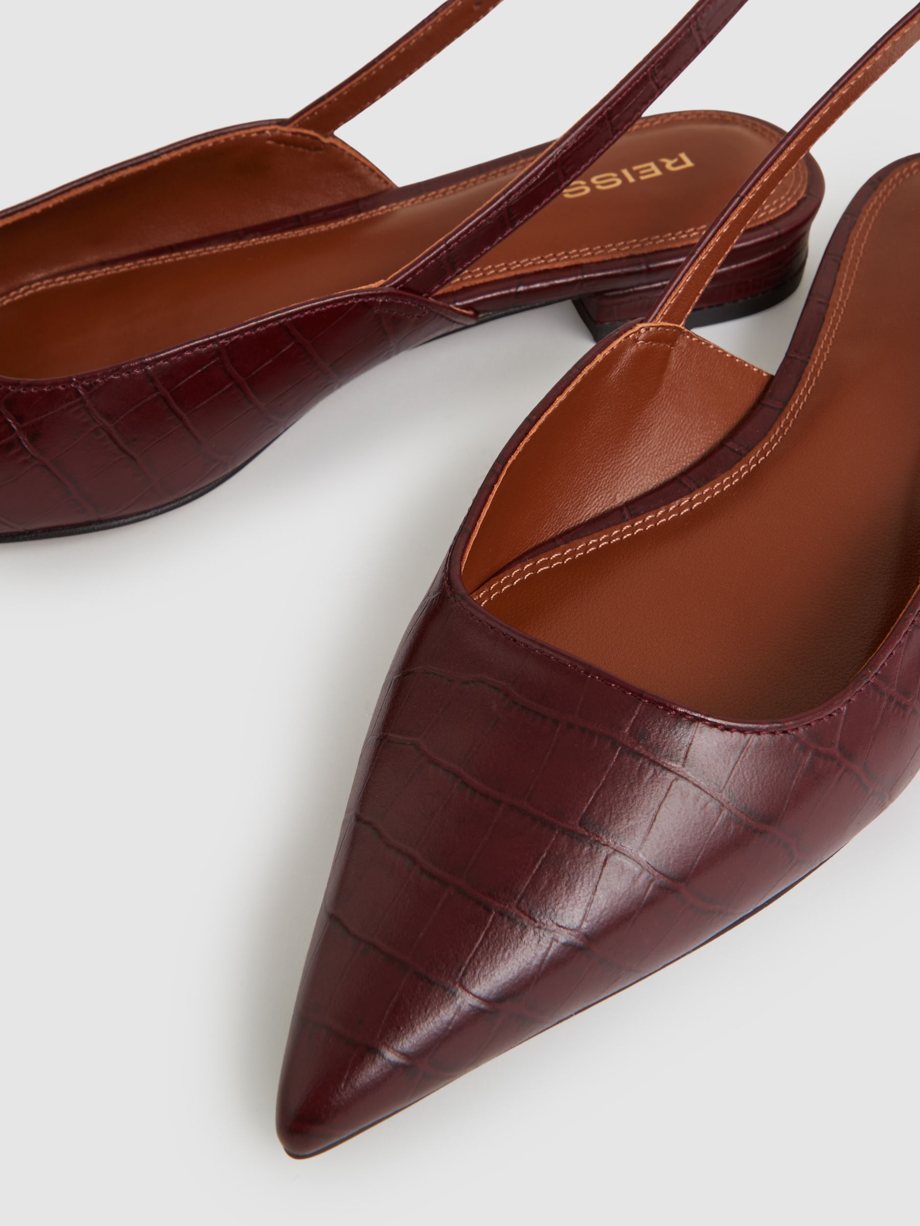Leather Slingback Ballet Flats in Oxblood - image 4