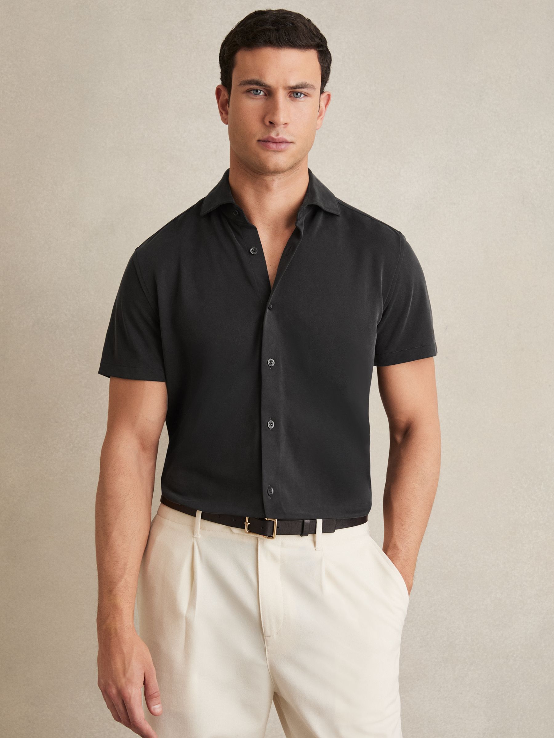 Modal-Blend Shirt in Black - Image 1 of 5