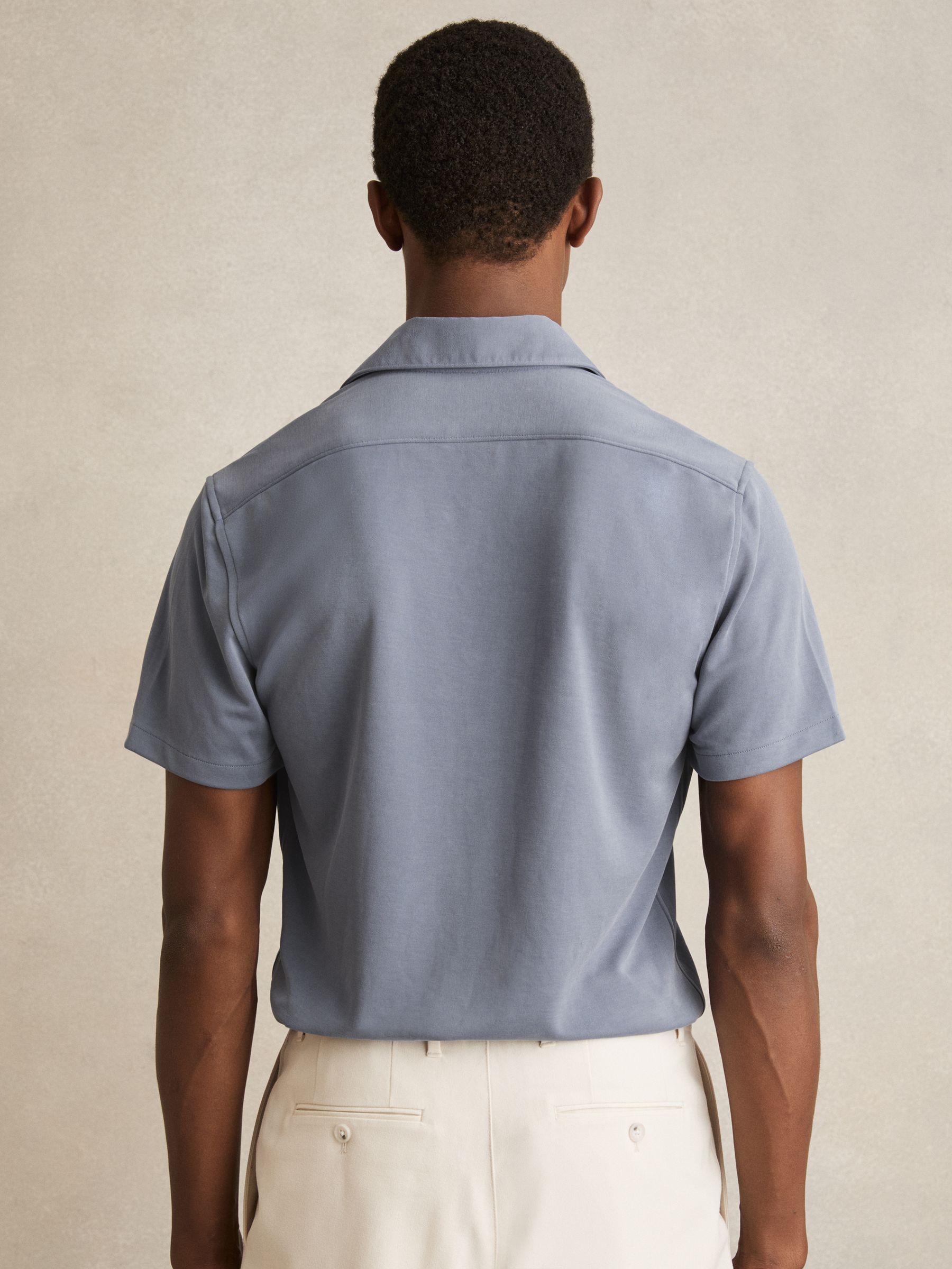 Modal-Blend Shirt in Airforce Blue - Image 5 of 6