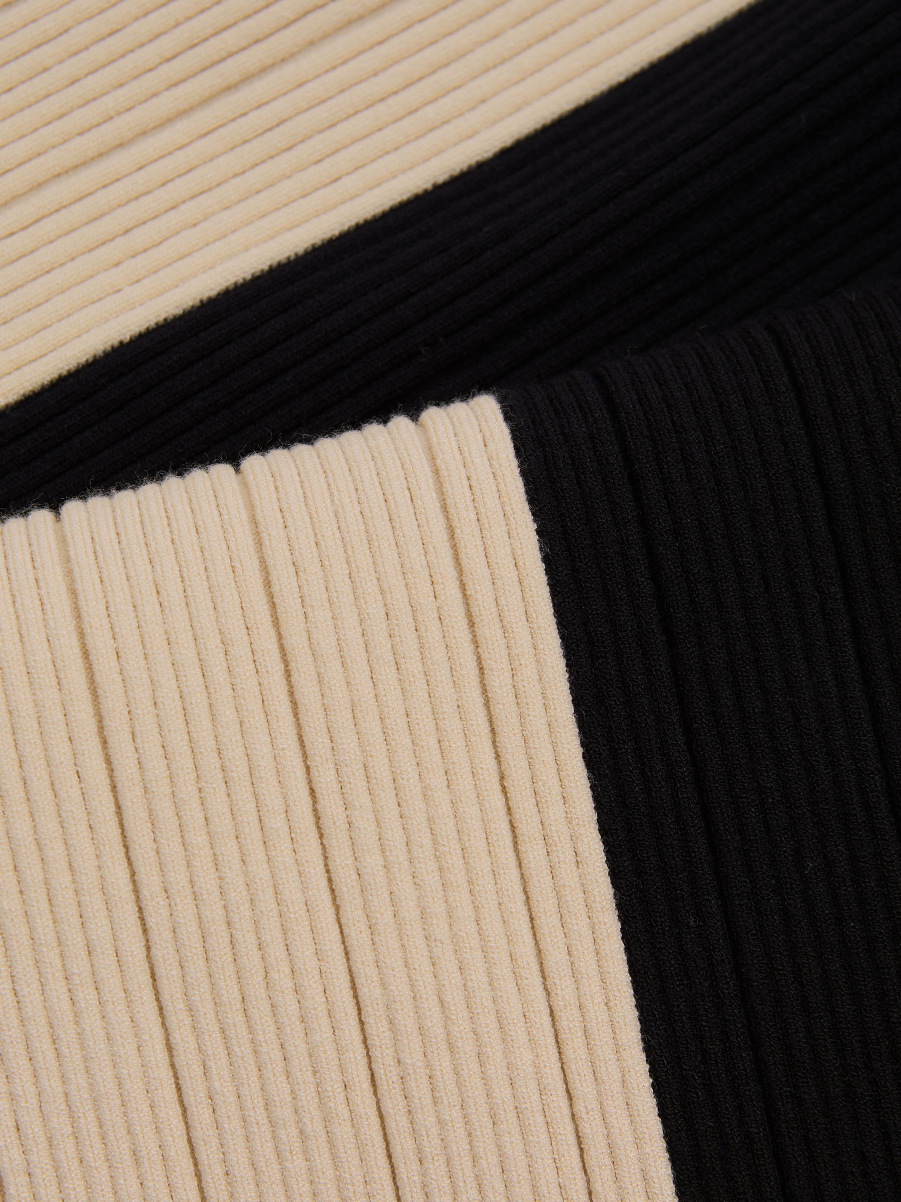 Jess Black/Camel Knitted Colourblock Asymmetric Midi Skirt - Image 6 of 6
