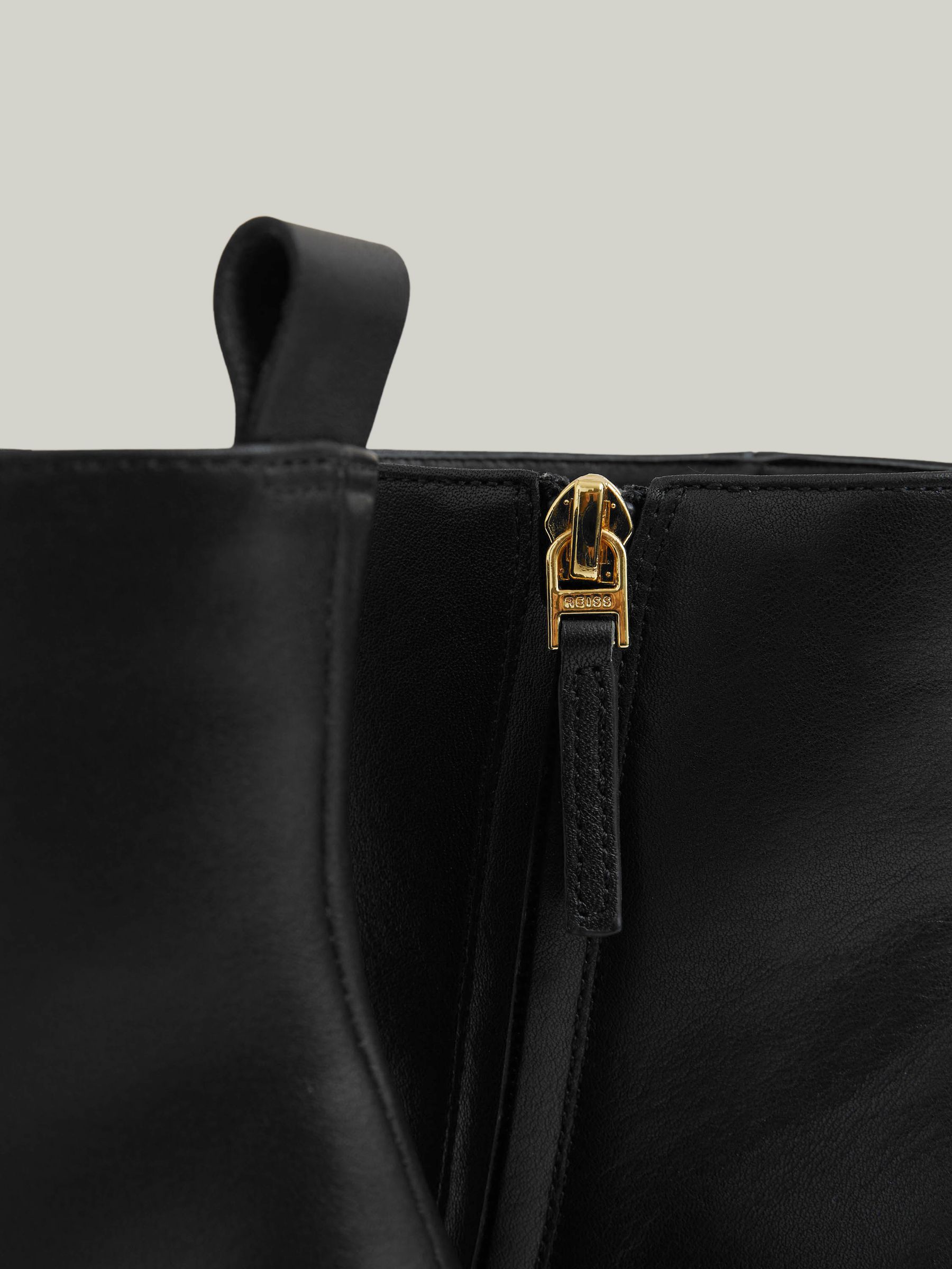 Leather Blocked Heel Ankle Boots in Black - Image 4 of 5