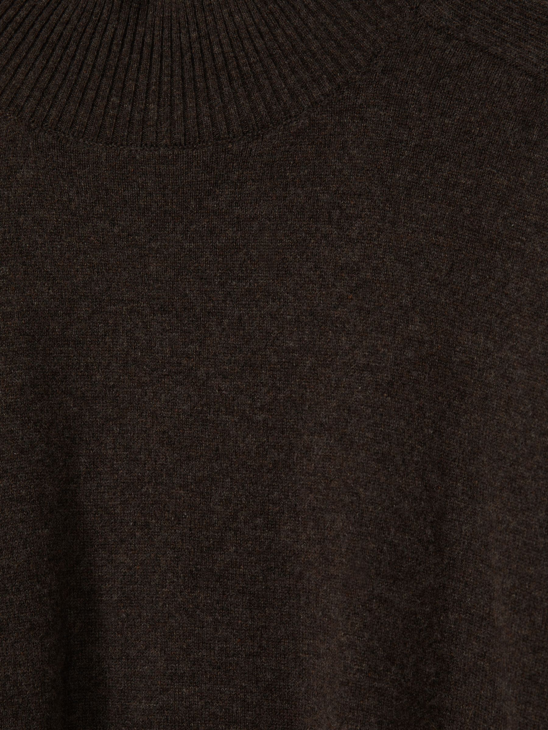 Wool Blend Funnel Neck Jumper in Chocolate - Image 5 of 5
