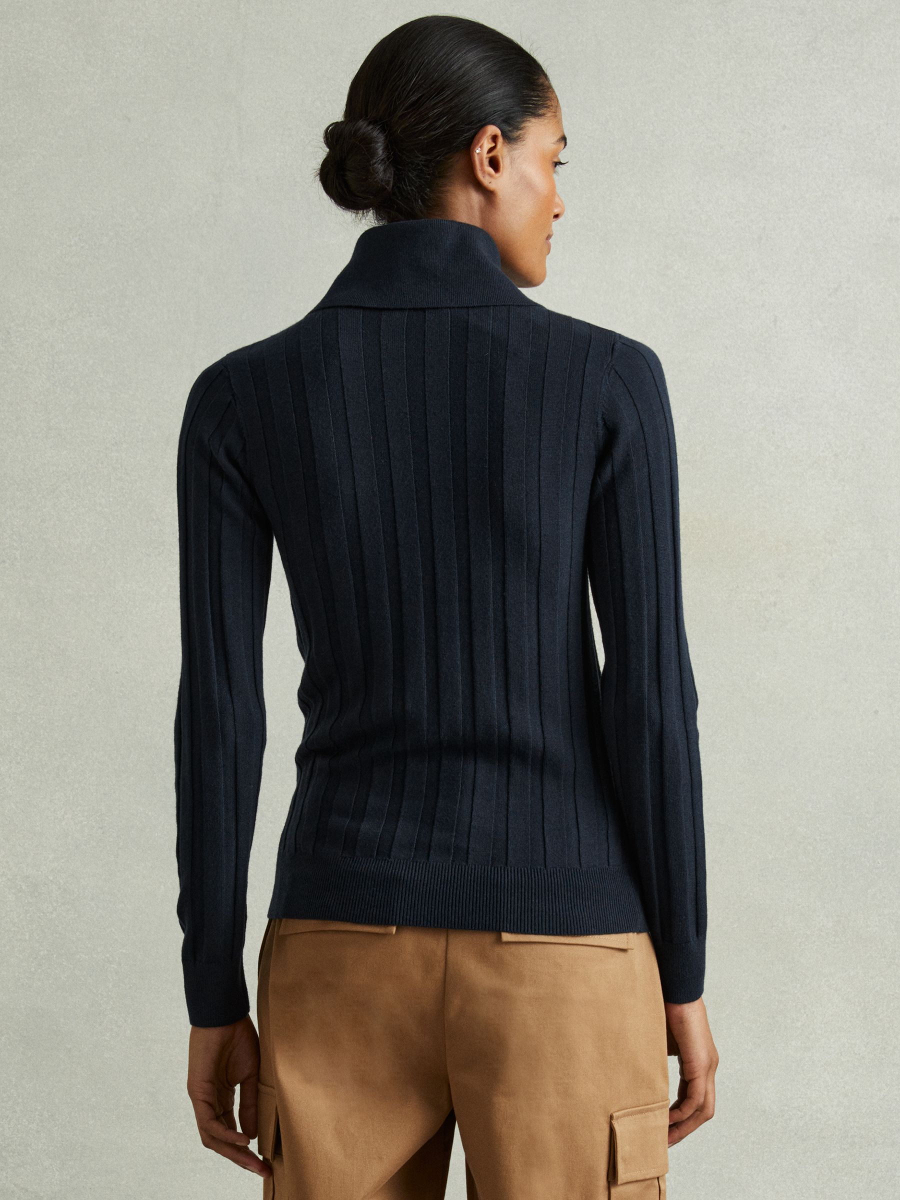 Ribbed Collared Top in Teal - Image 4 of 6