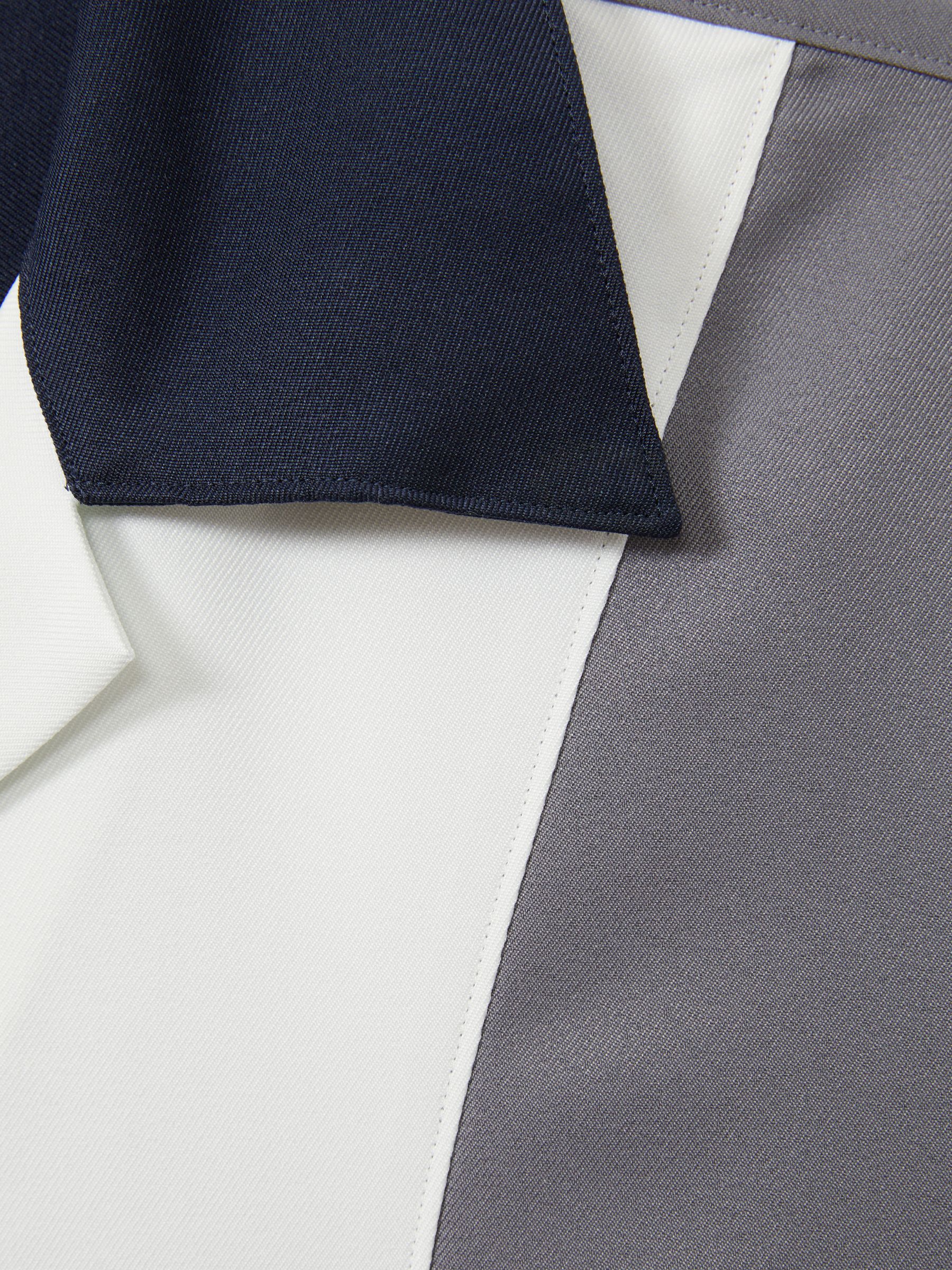 Colourblock Cuban Collar Shirt in Blue Multi - Image 6 of 6