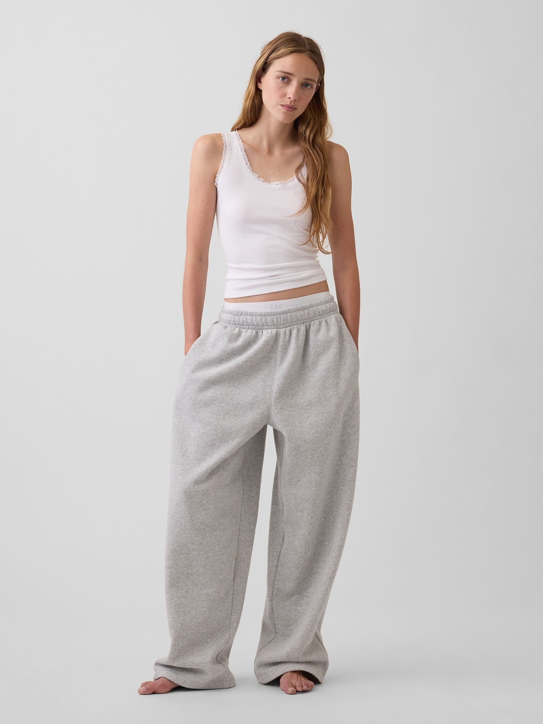 White Mini Rib Lace-Trim Pyjamas Vest - Image 3 of 4