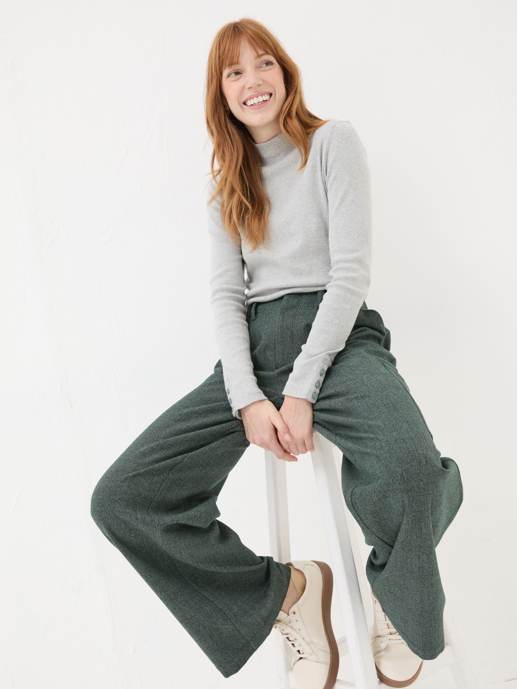 Callie Light Grey High Neck Top - Image 3 of 8
