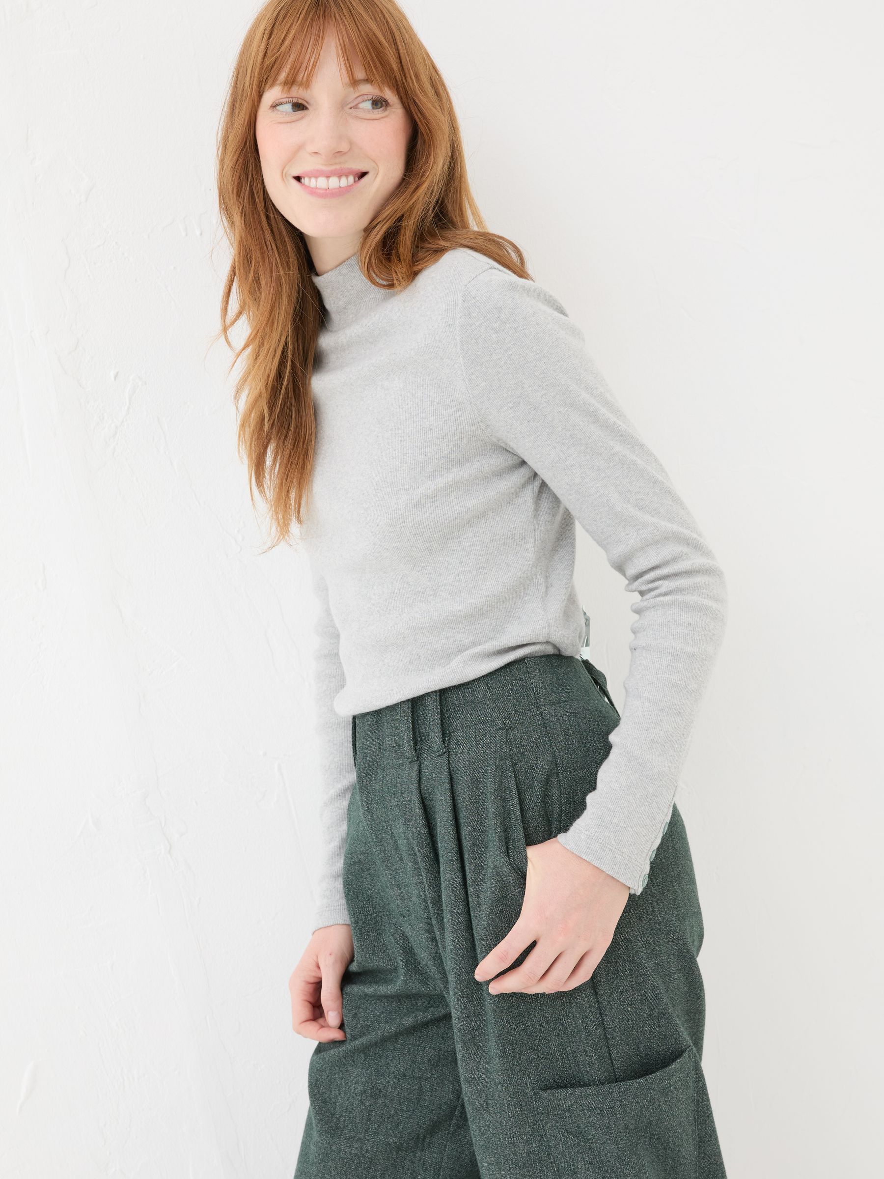 Callie Light Grey High Neck Top - Image 4 of 8