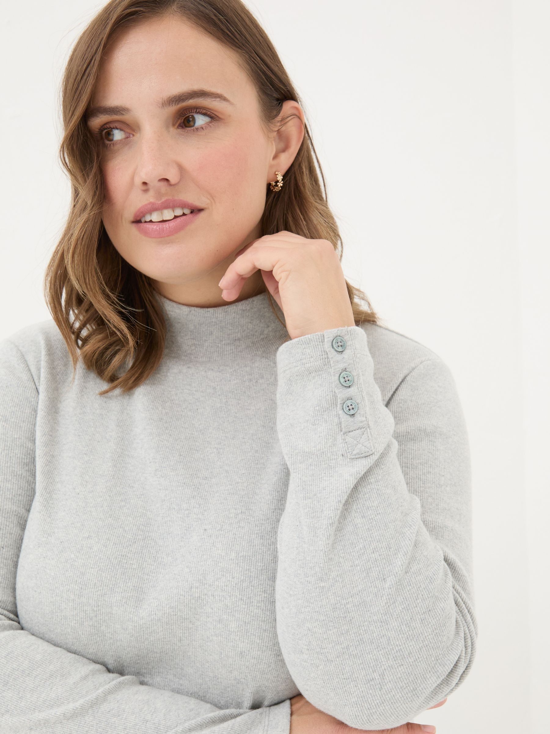 Callie Light Grey High Neck Top - Image 6 of 8