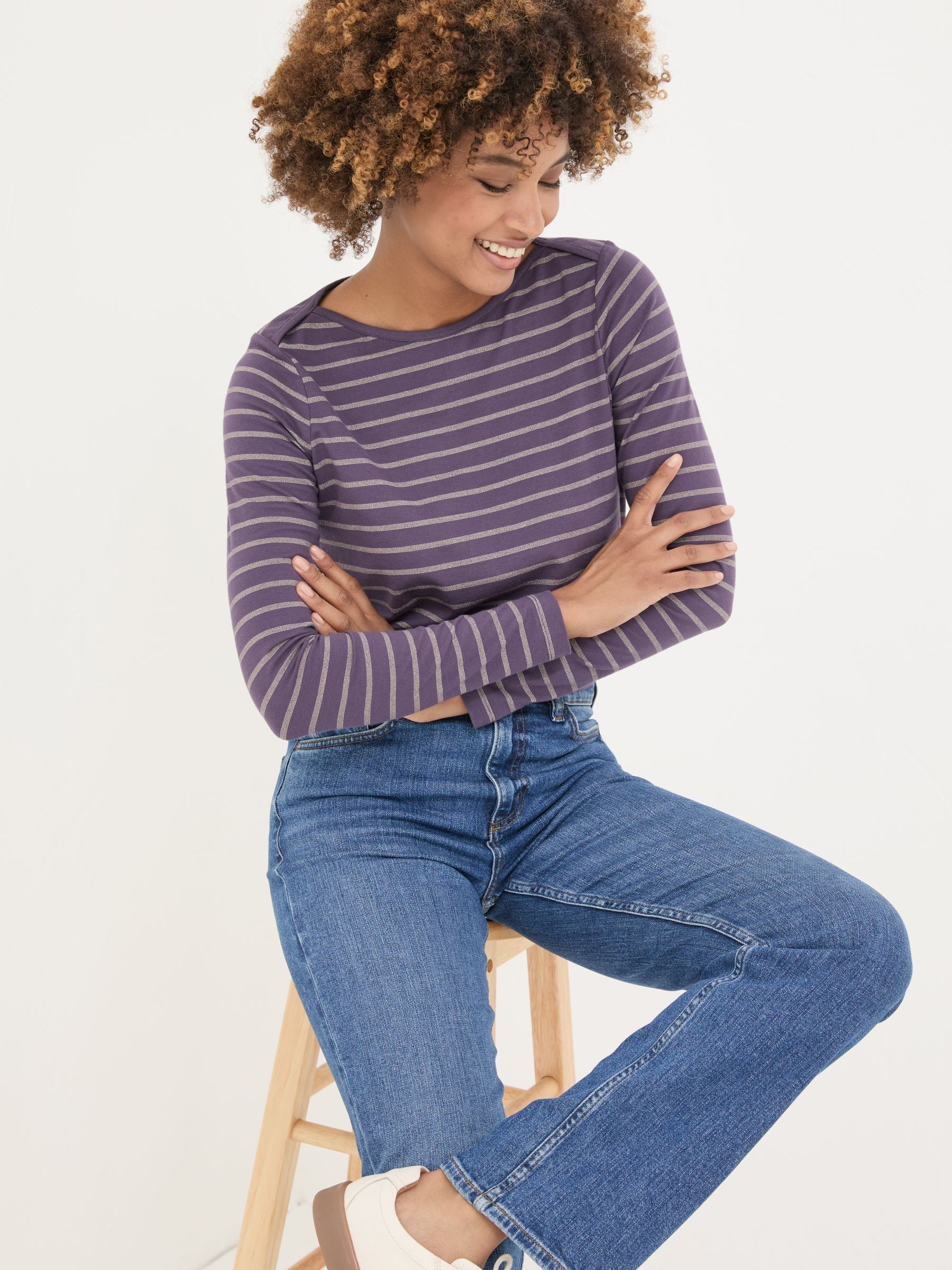 Purple Sparkle Breton T-Shirt - Image 3 of 7