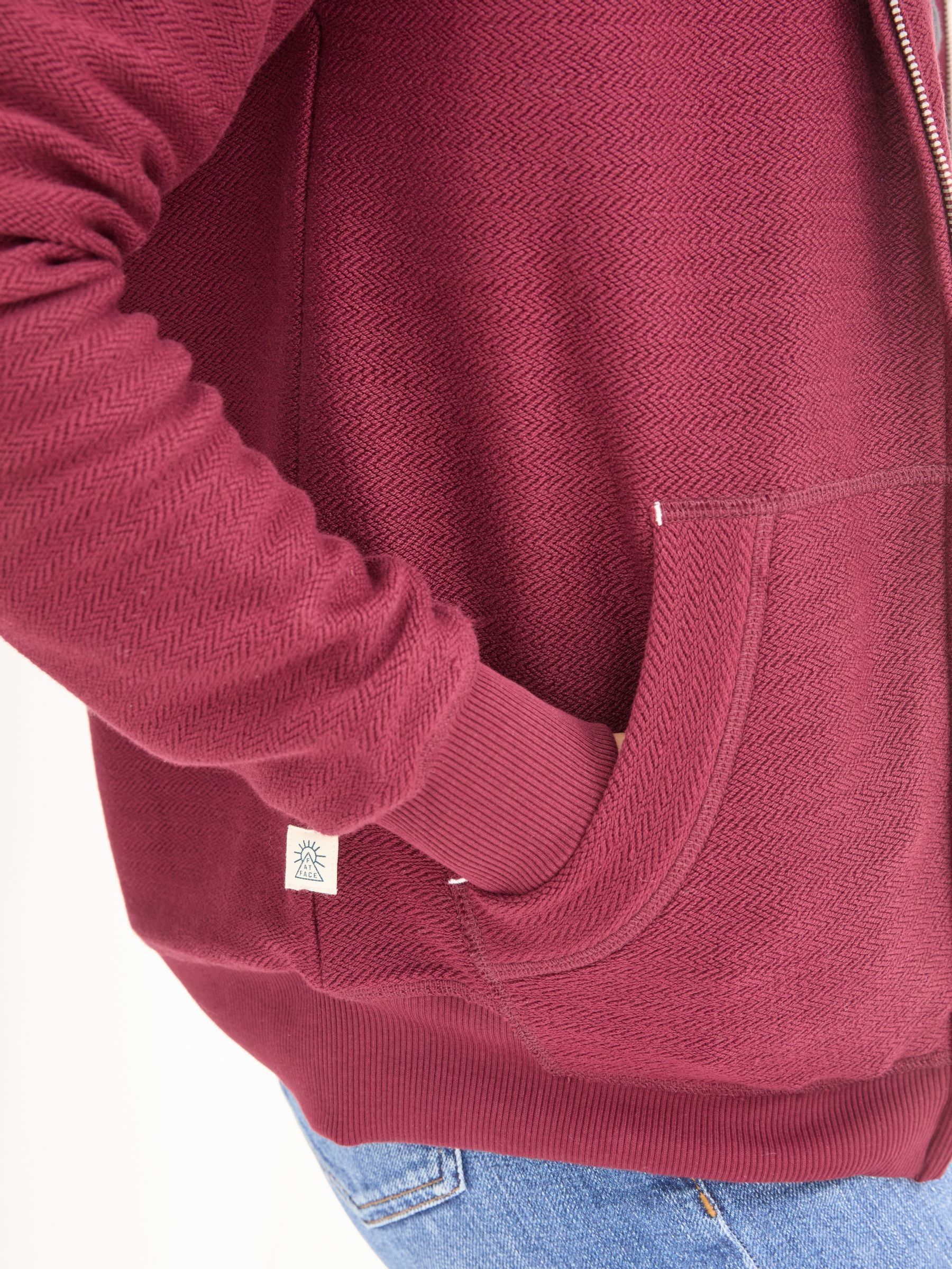 Amy Dark Red Nep Borg Lined Zip Through Hoodie - Image 4 of 5