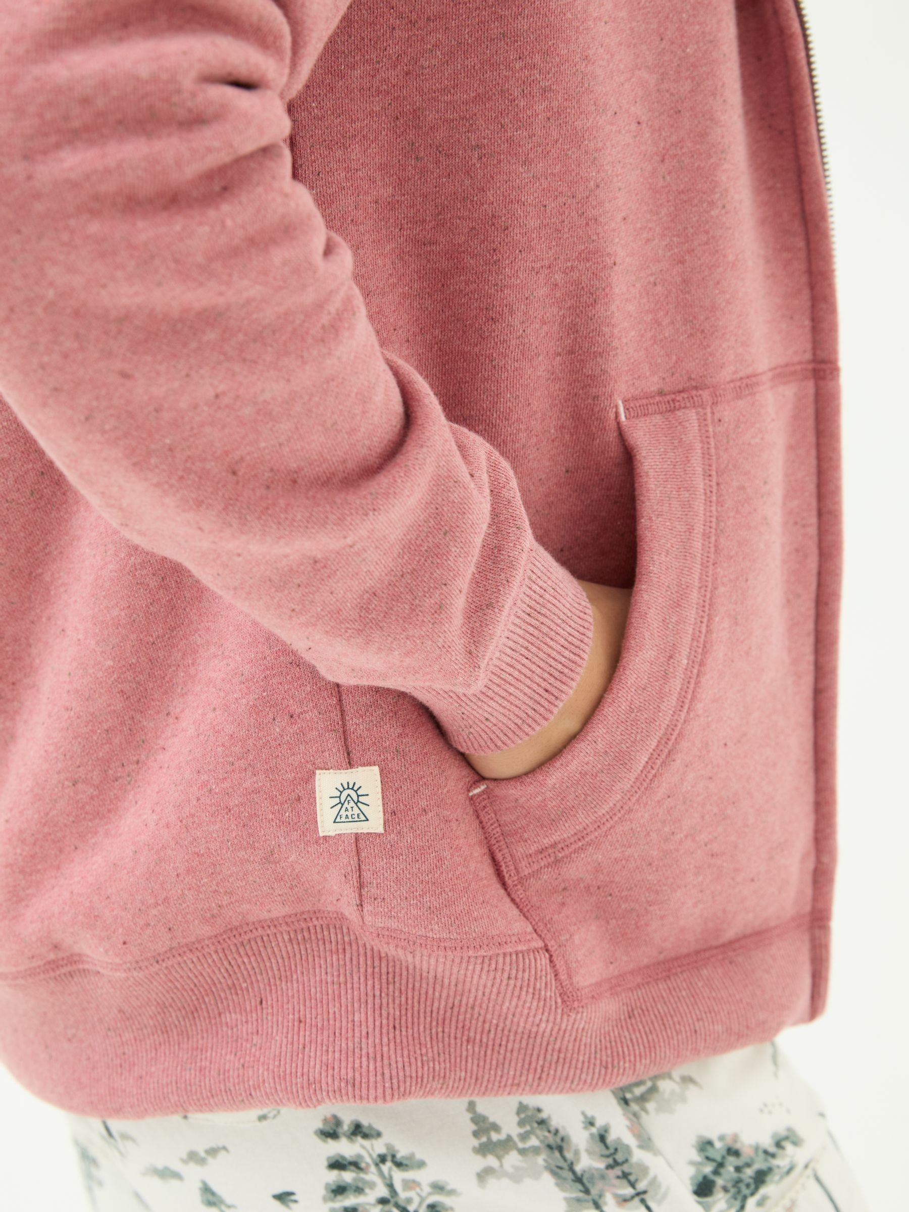 Amy Pink Nep Borg Lined Zip Through Hoodie - Image 4 of 6